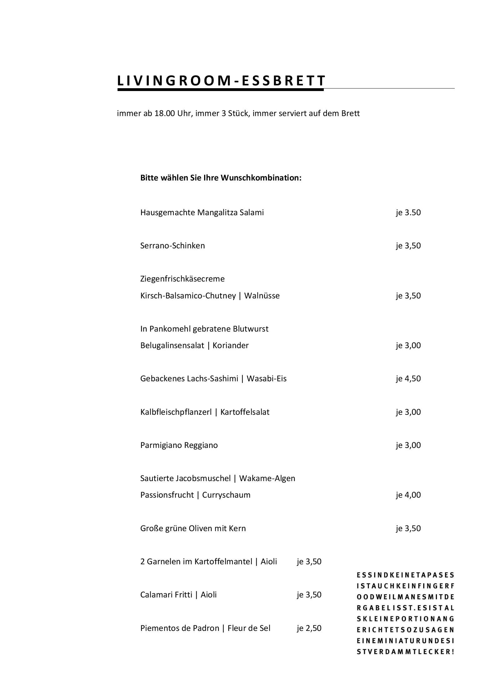 Speisekarte