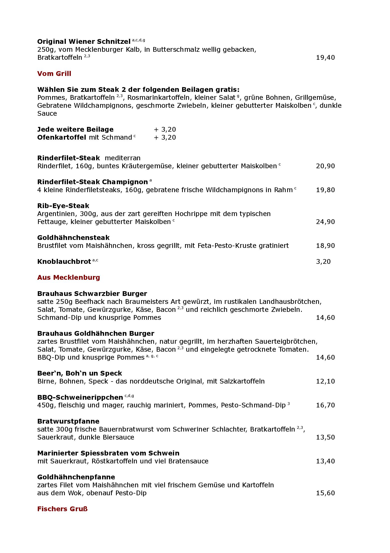 Speisekarte
