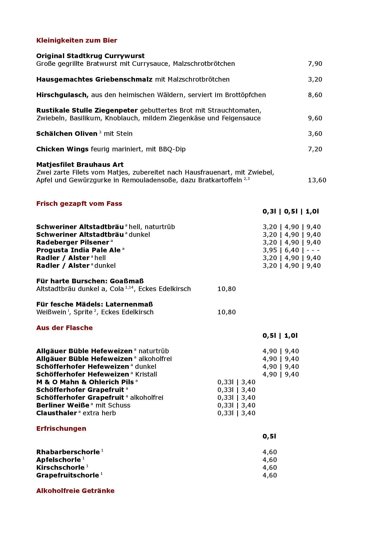 Speisekarte