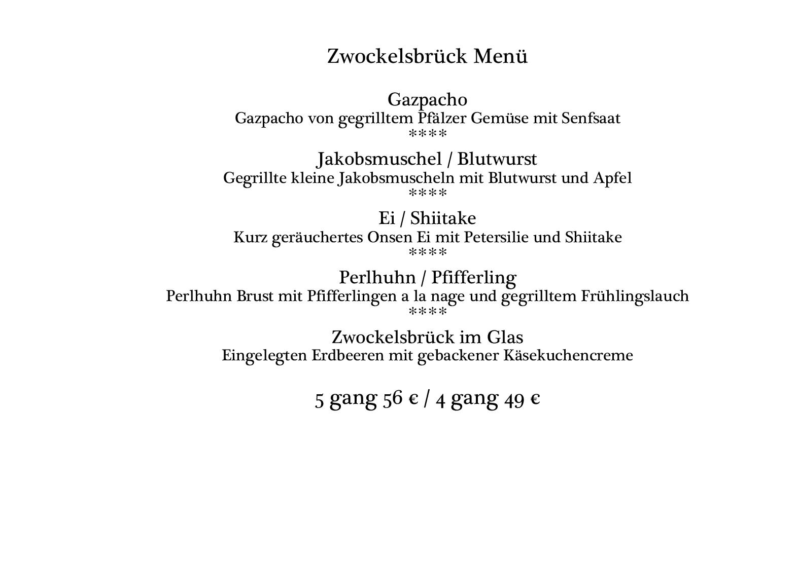 Speisekarte