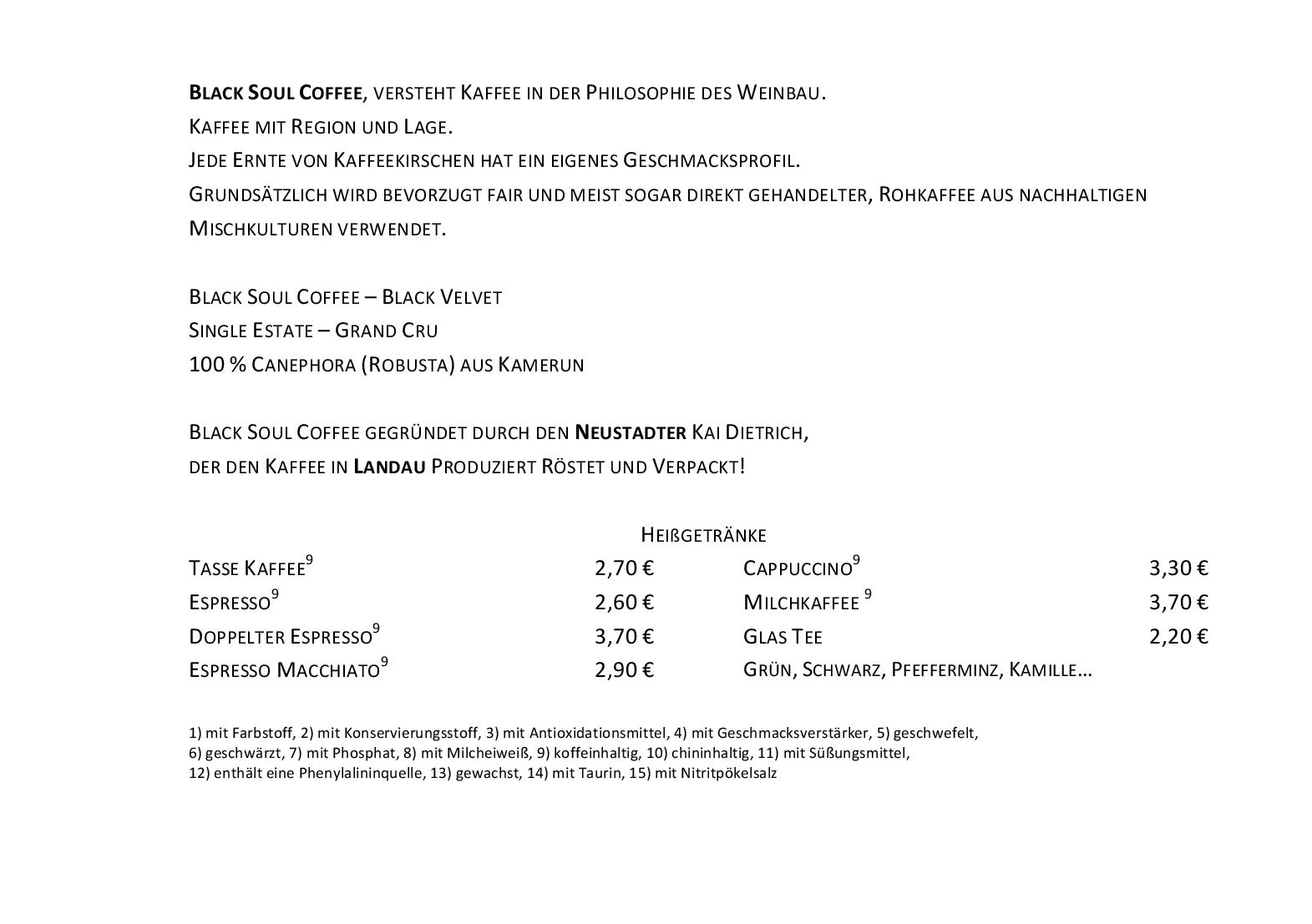 Speisekarte