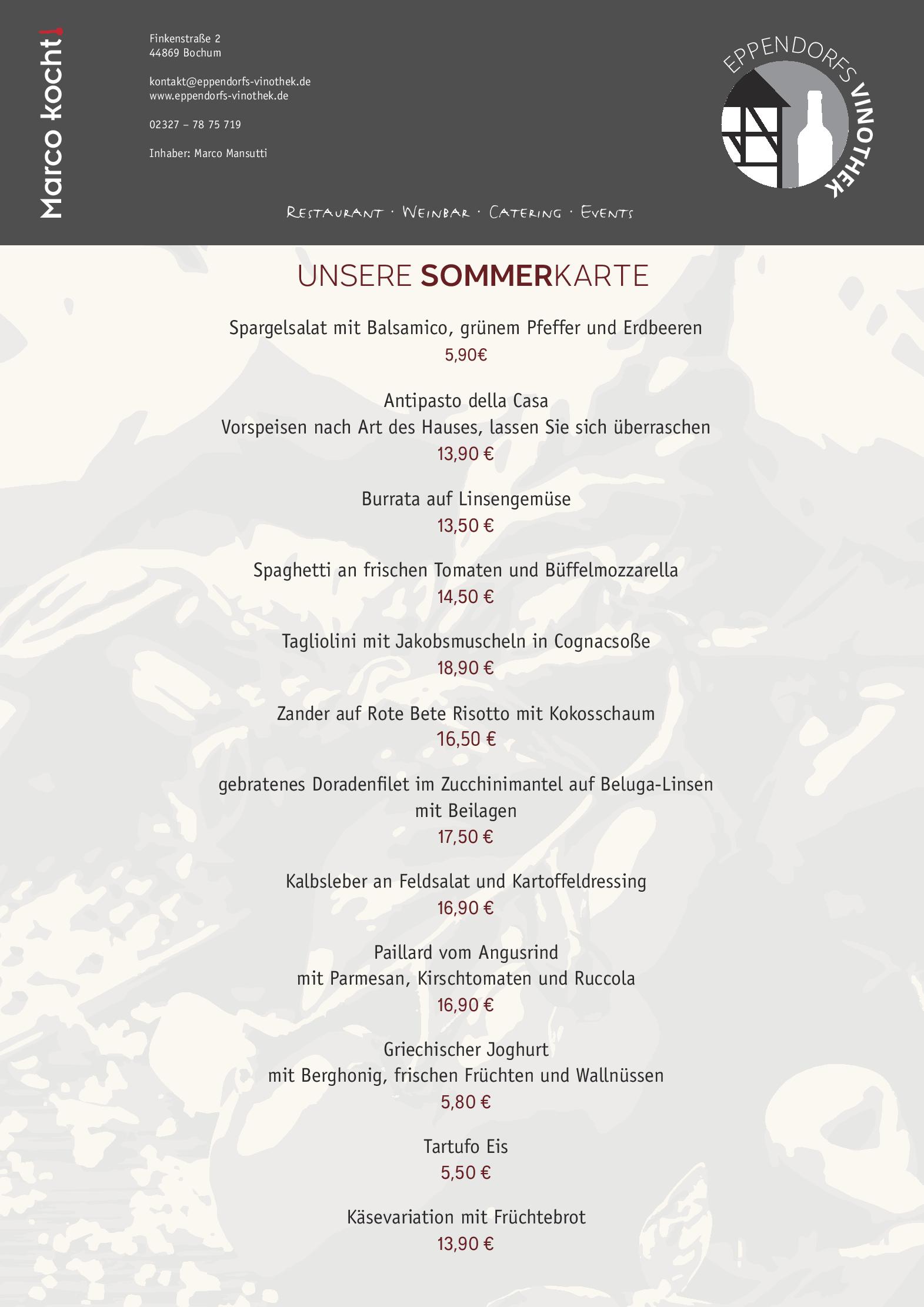 Speisekarte