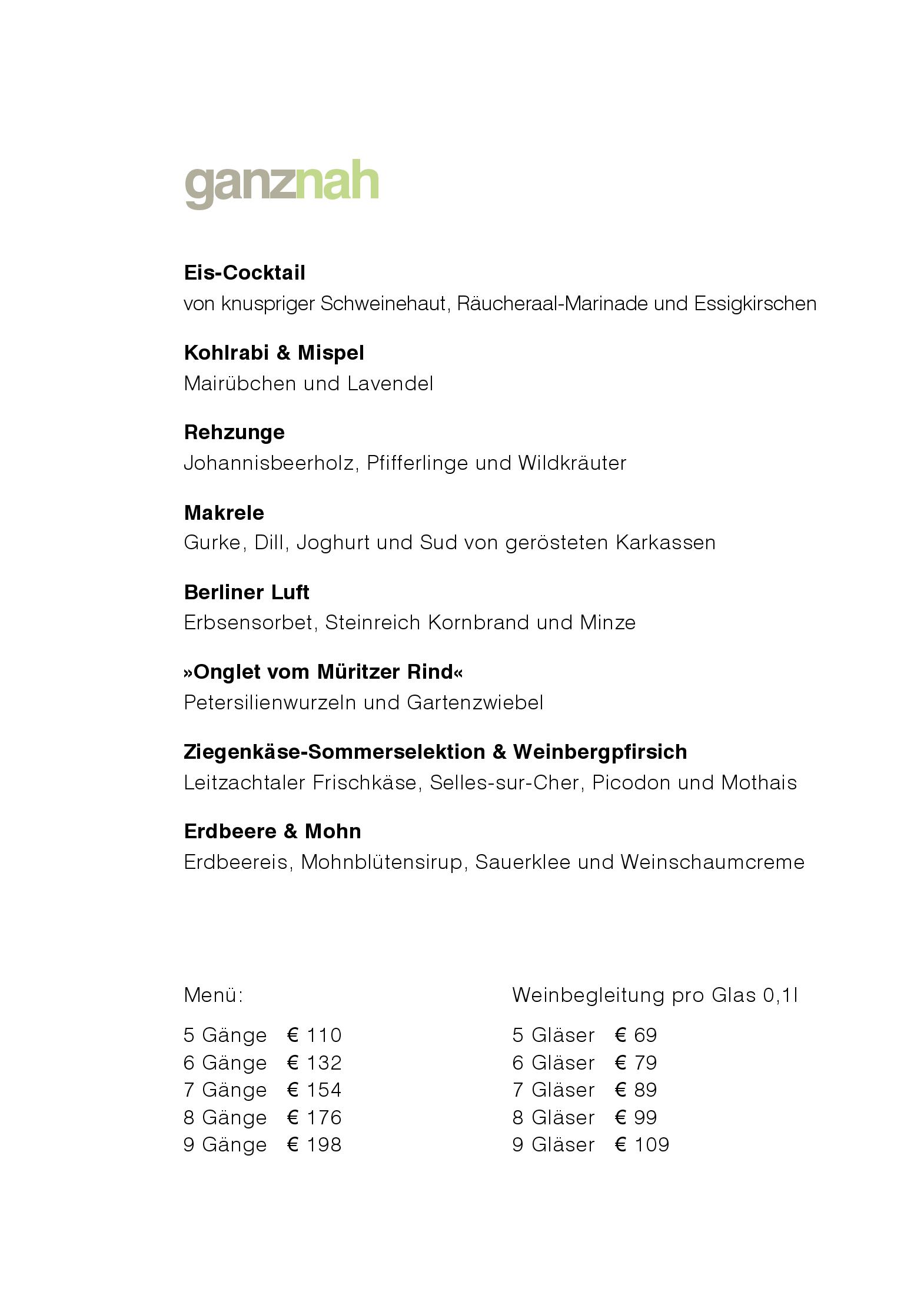 Speisekarte