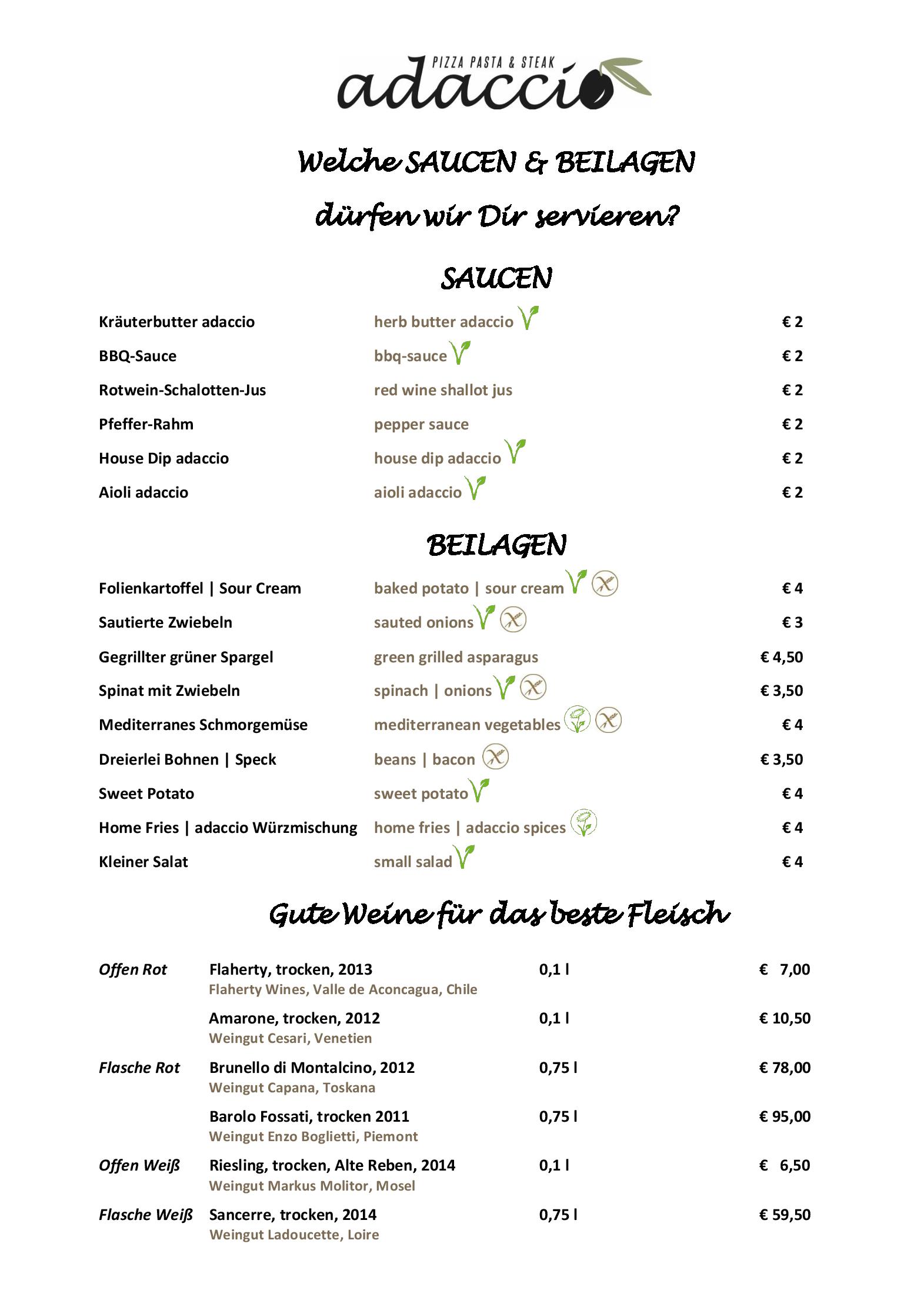 Speisekarte
