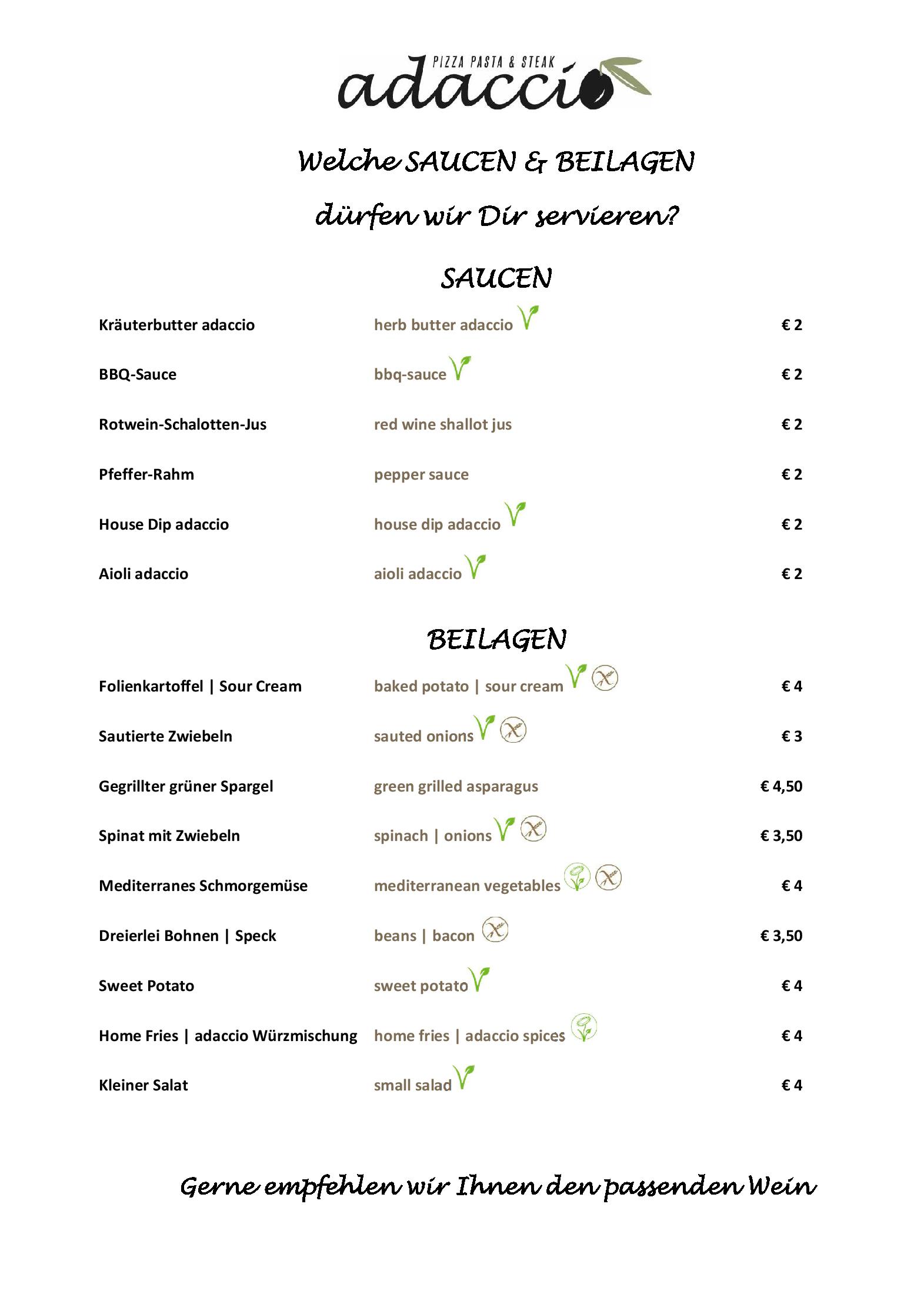 Speisekarte