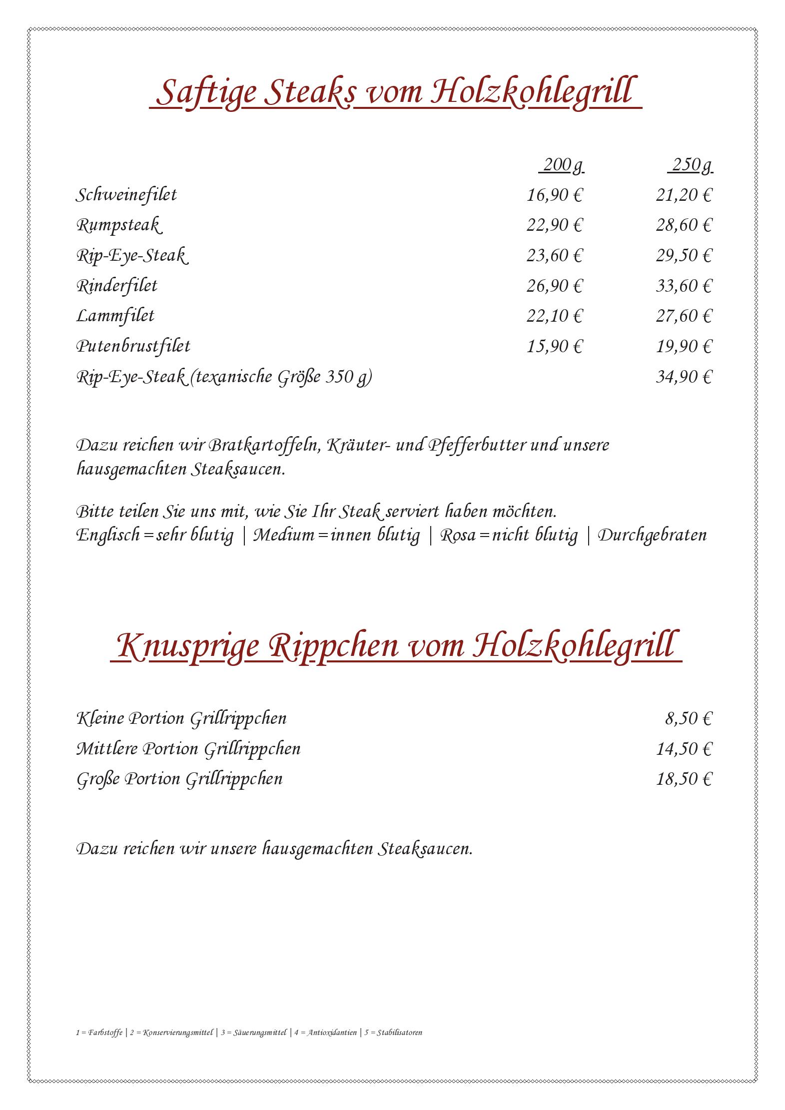 Speisekarte