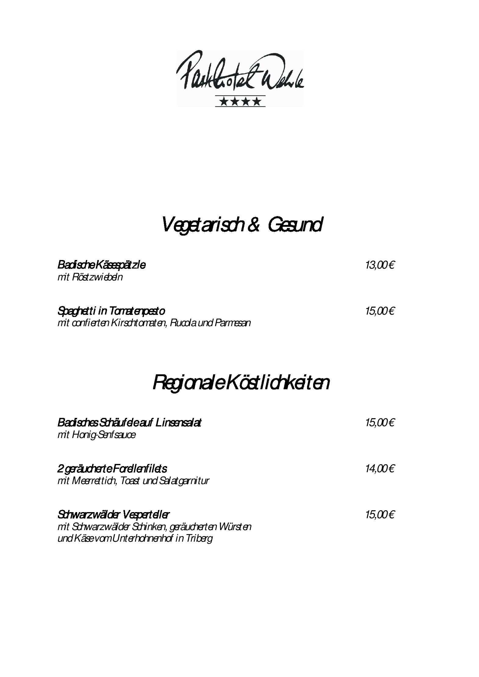 Speisekarte
