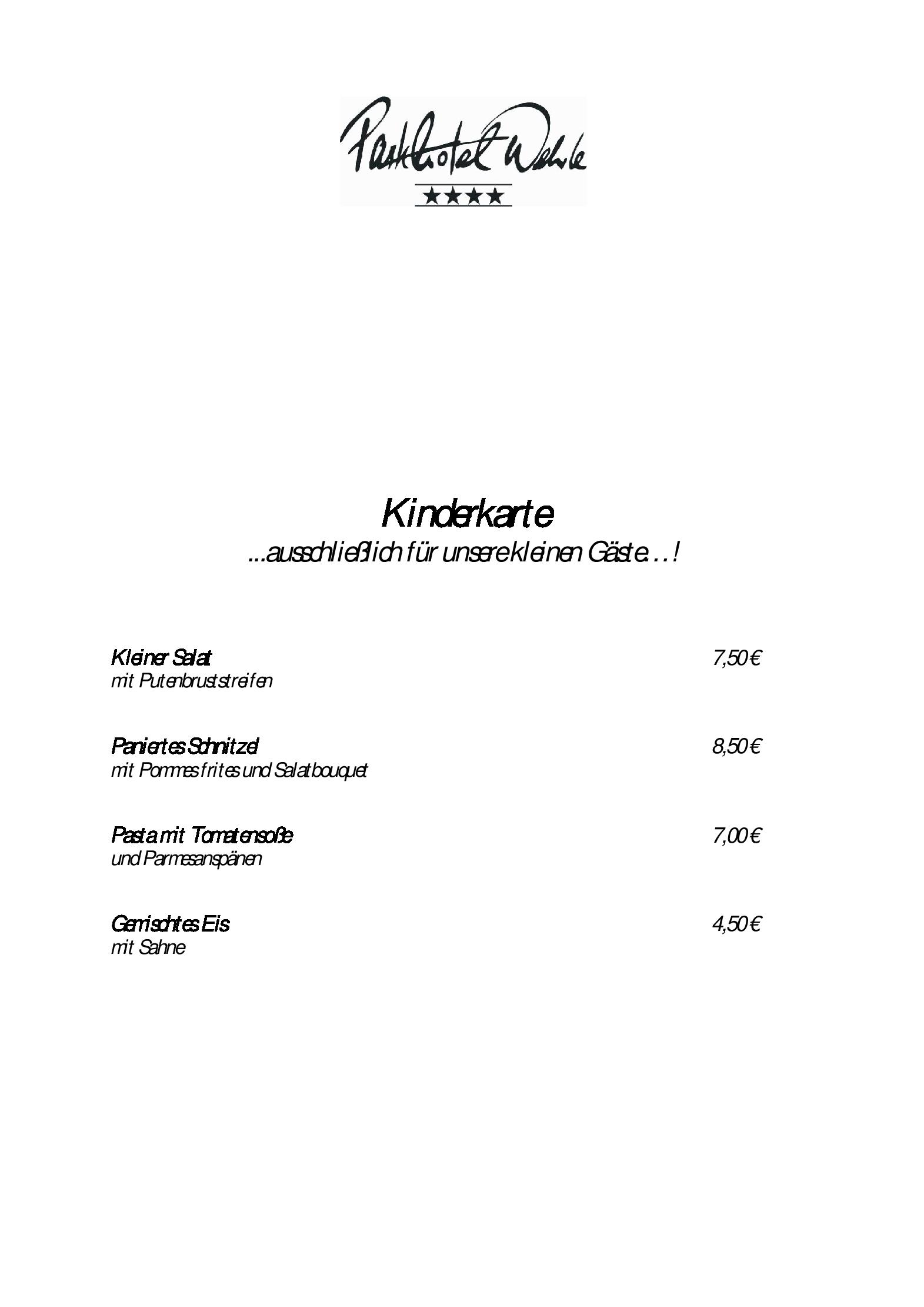 Speisekarte