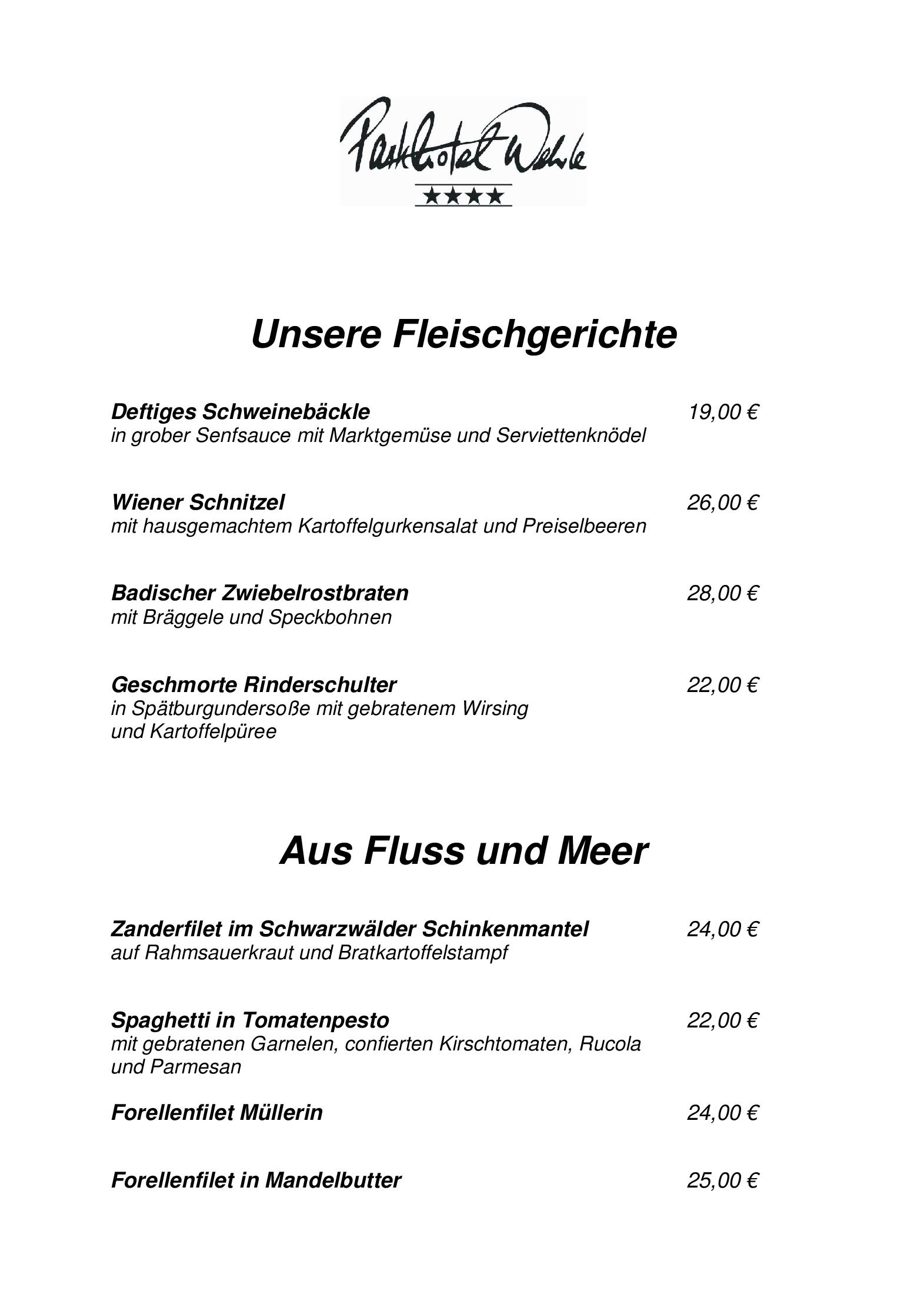 Speisekarte
