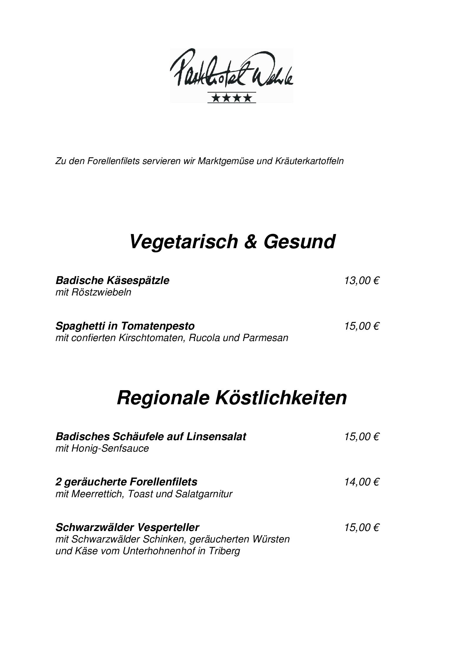 Speisekarte