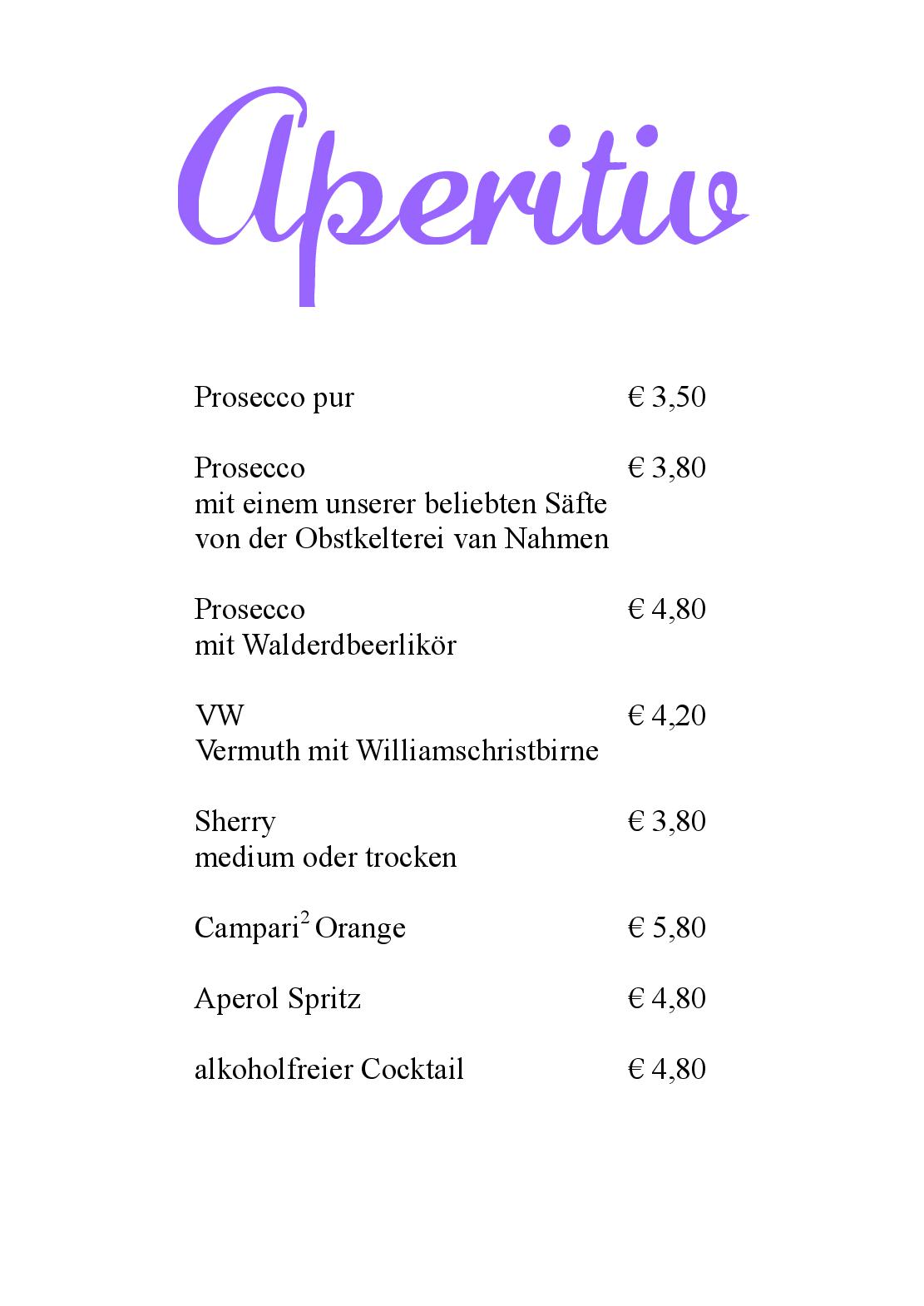 Speisekarte