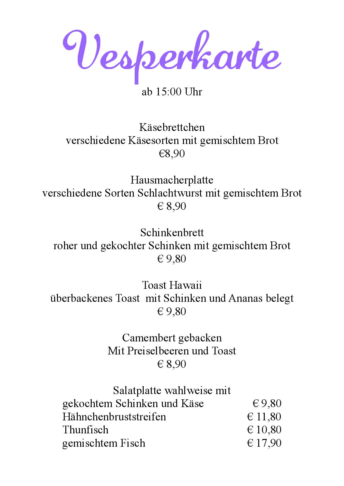 Speisekarte