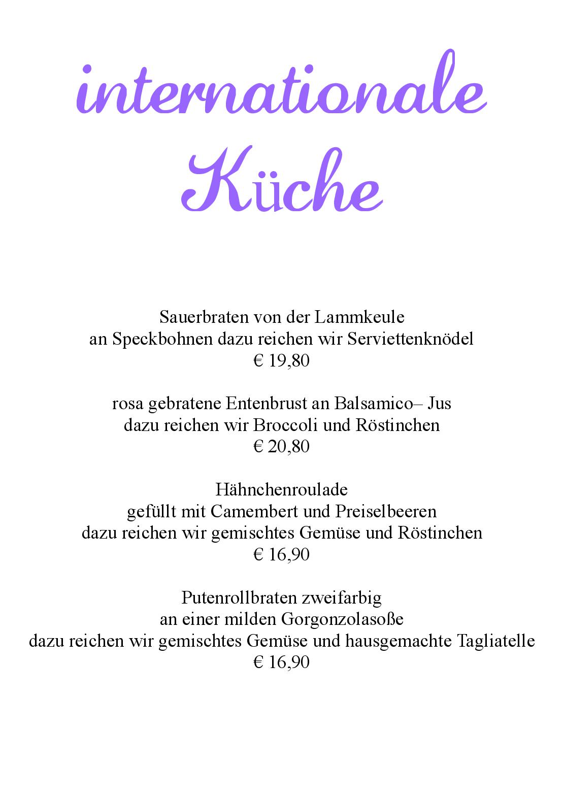 Speisekarte