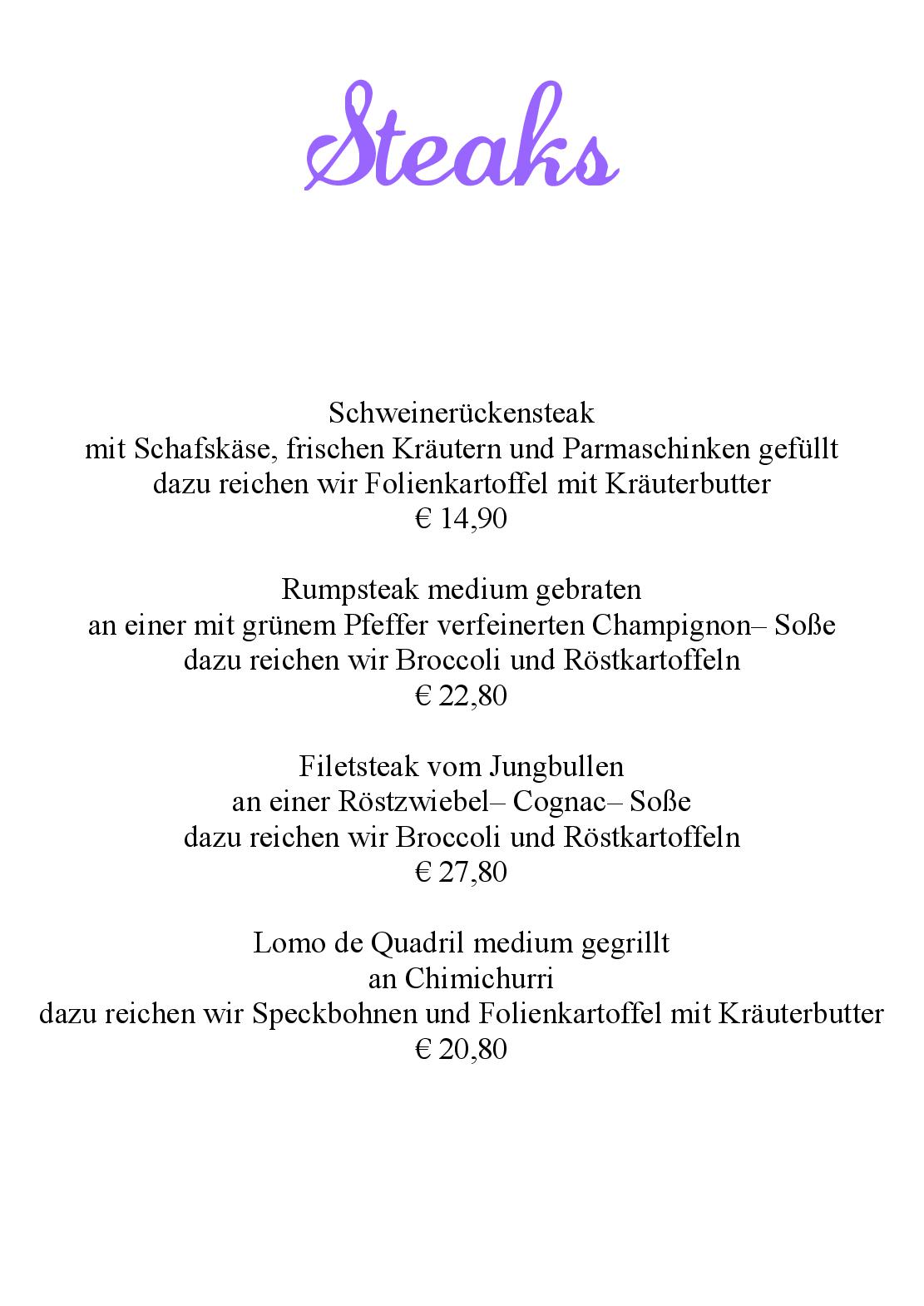 Speisekarte