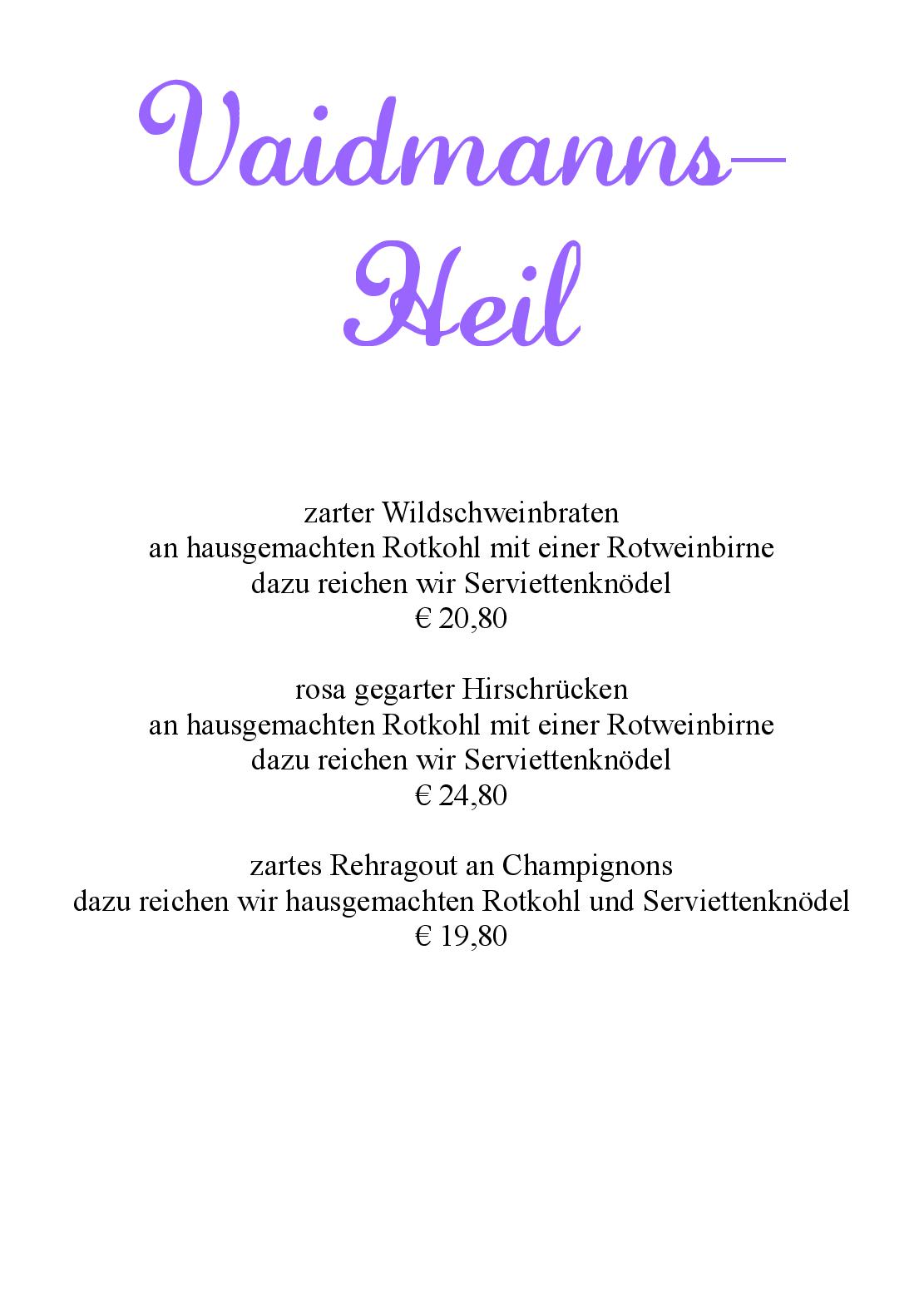 Speisekarte