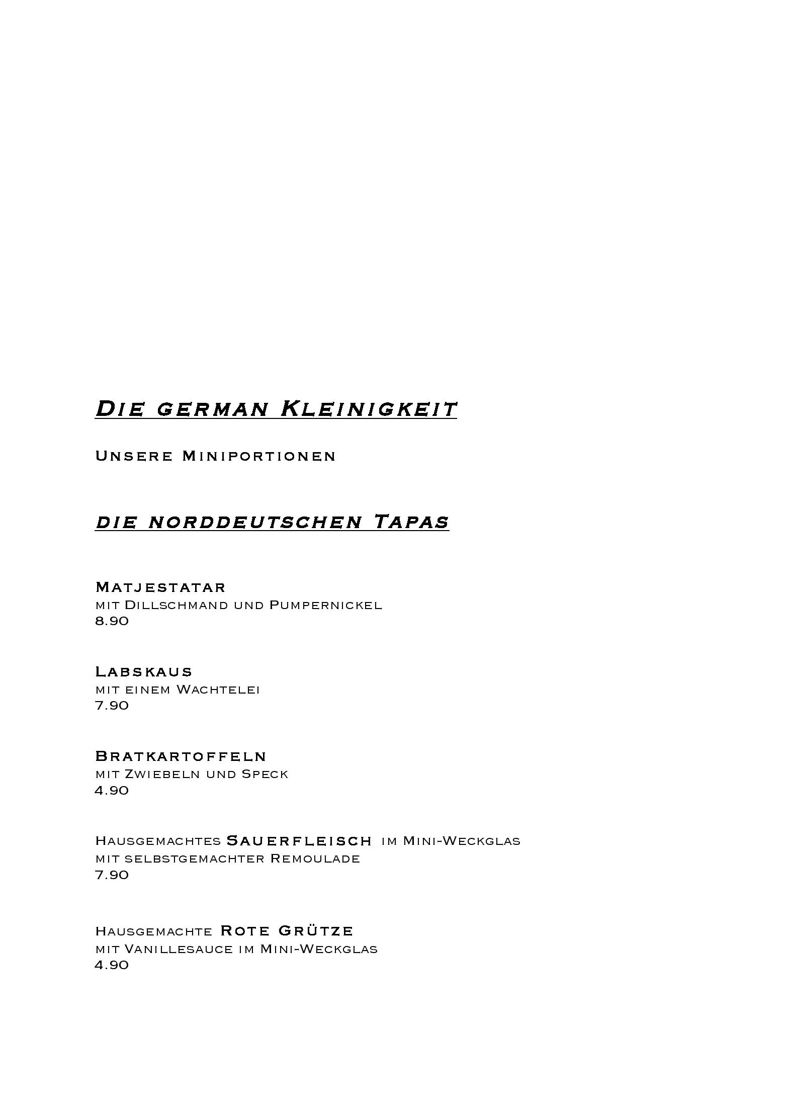 Speisekarte