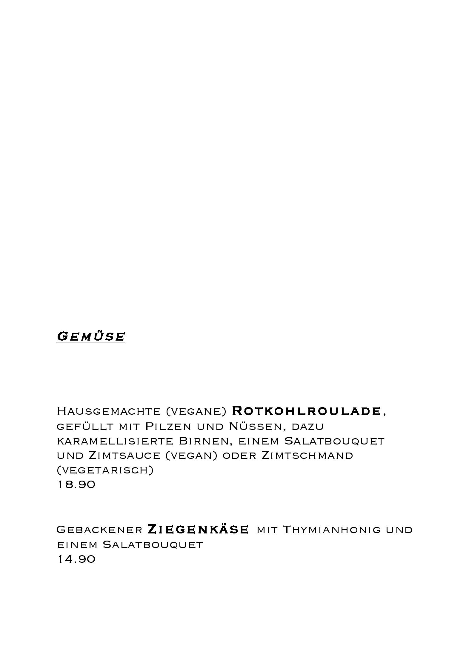 Speisekarte