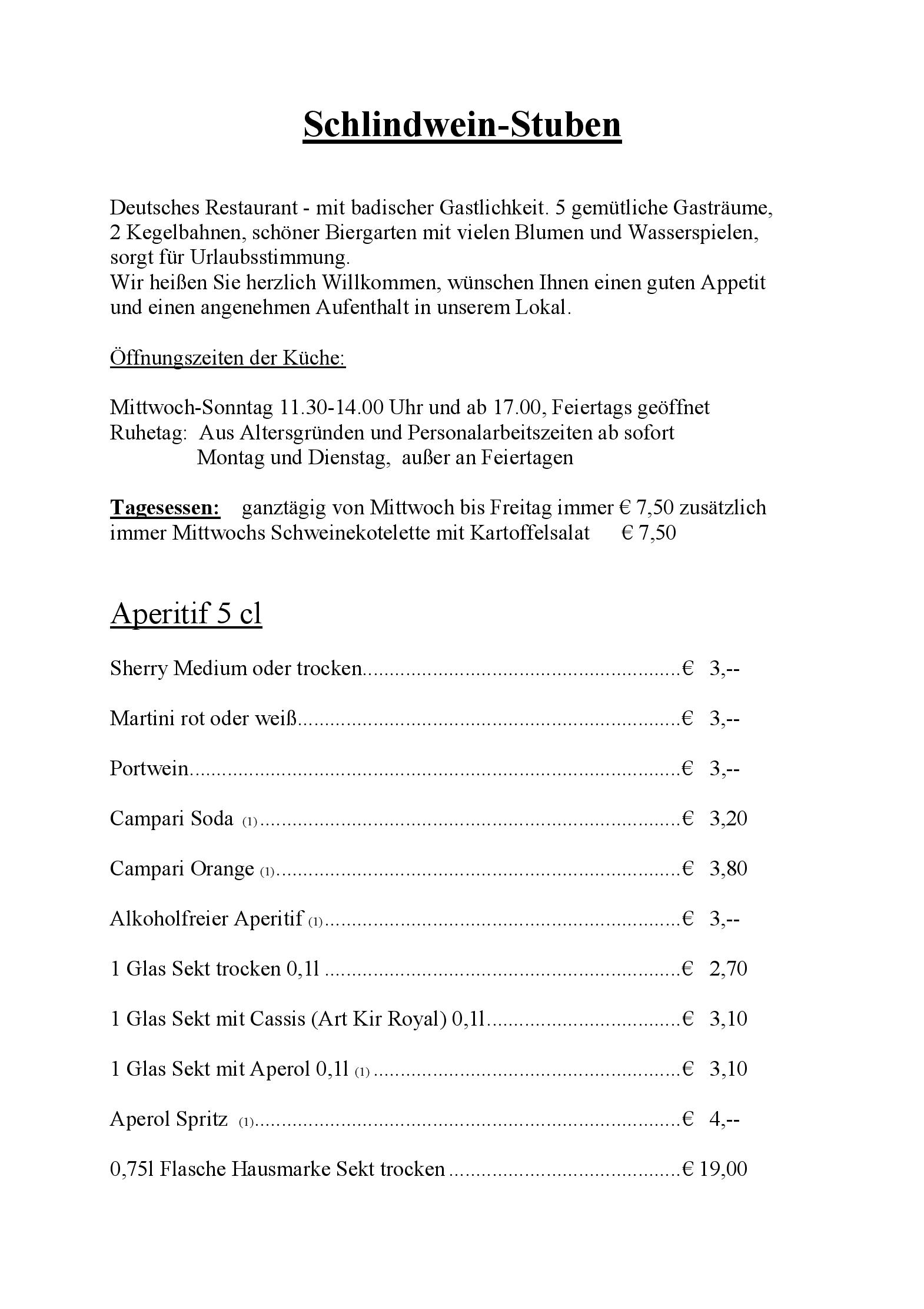 Speisekarte