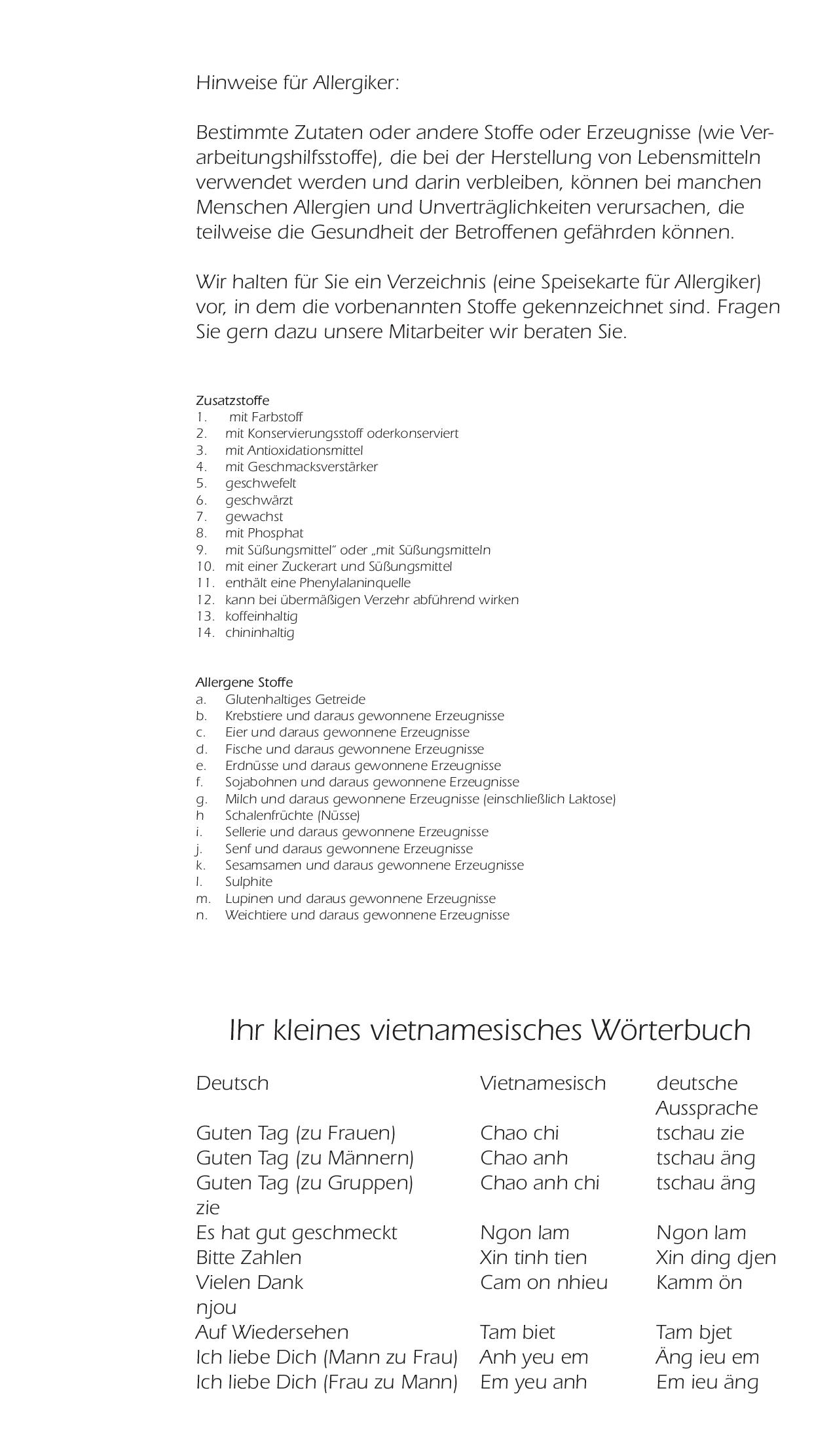 Speisekarte