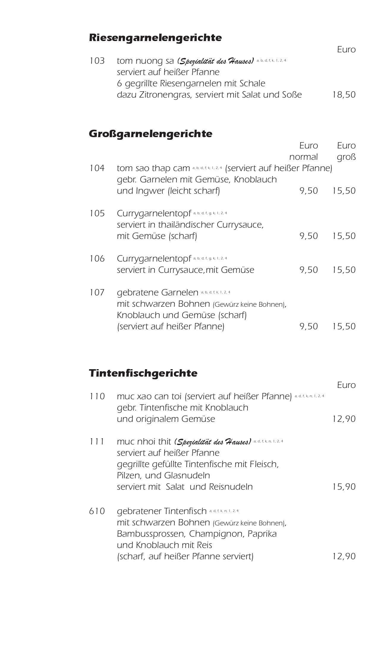 Speisekarte