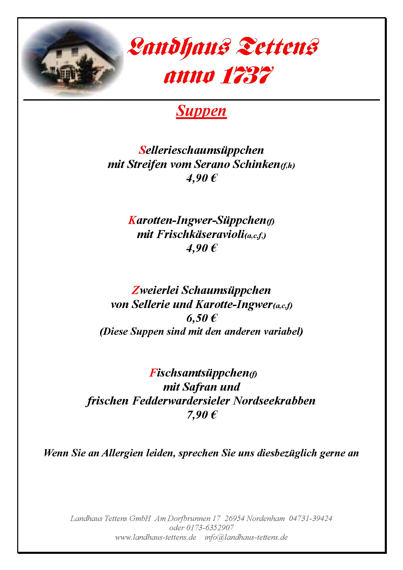 Speisekarte
