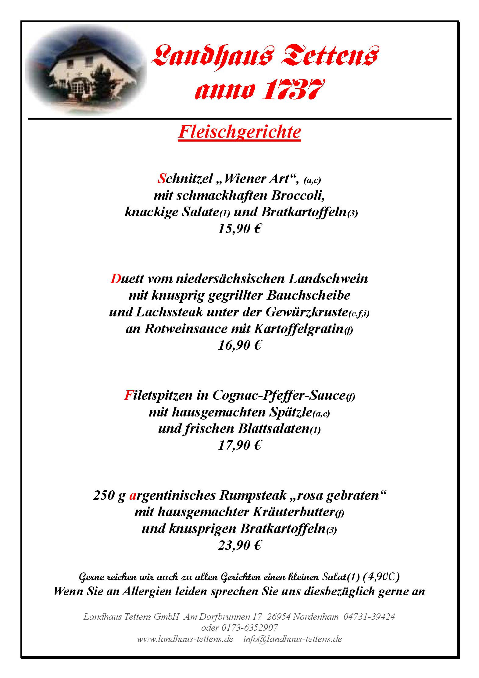 Speisekarte