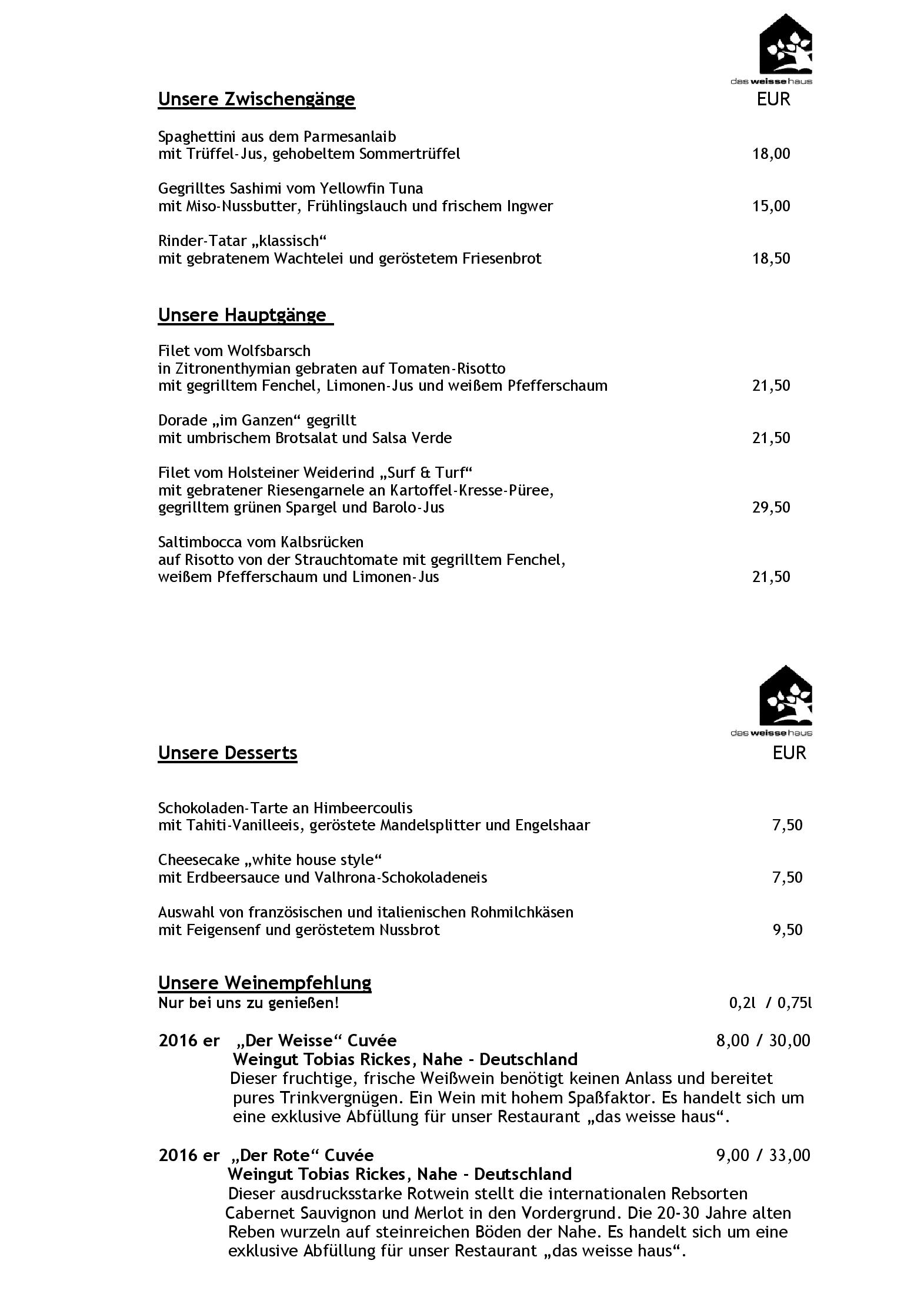 Speisekarte