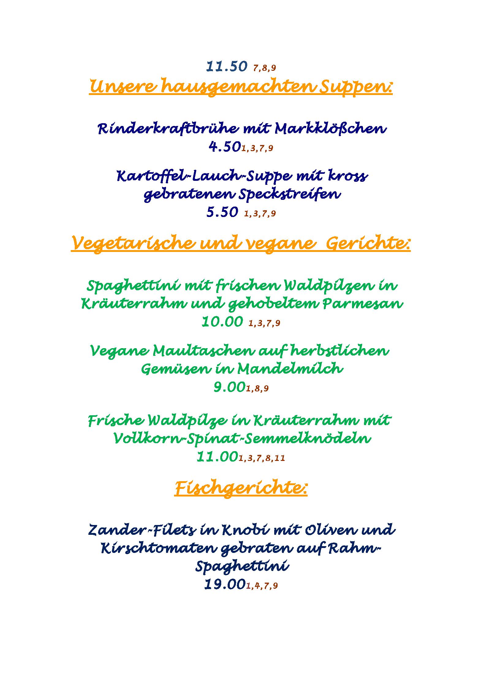 Speisekarte