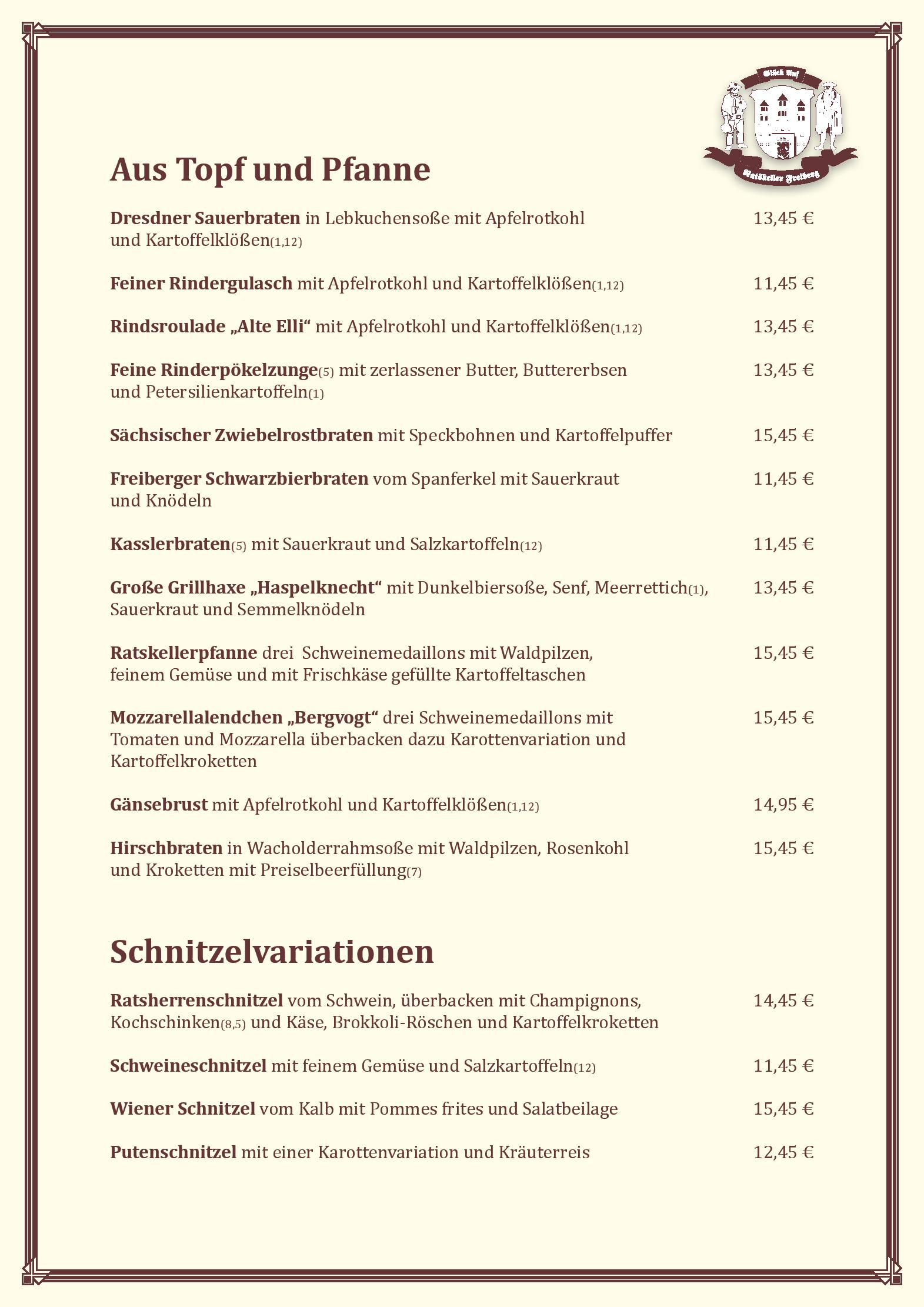 Speisekarte