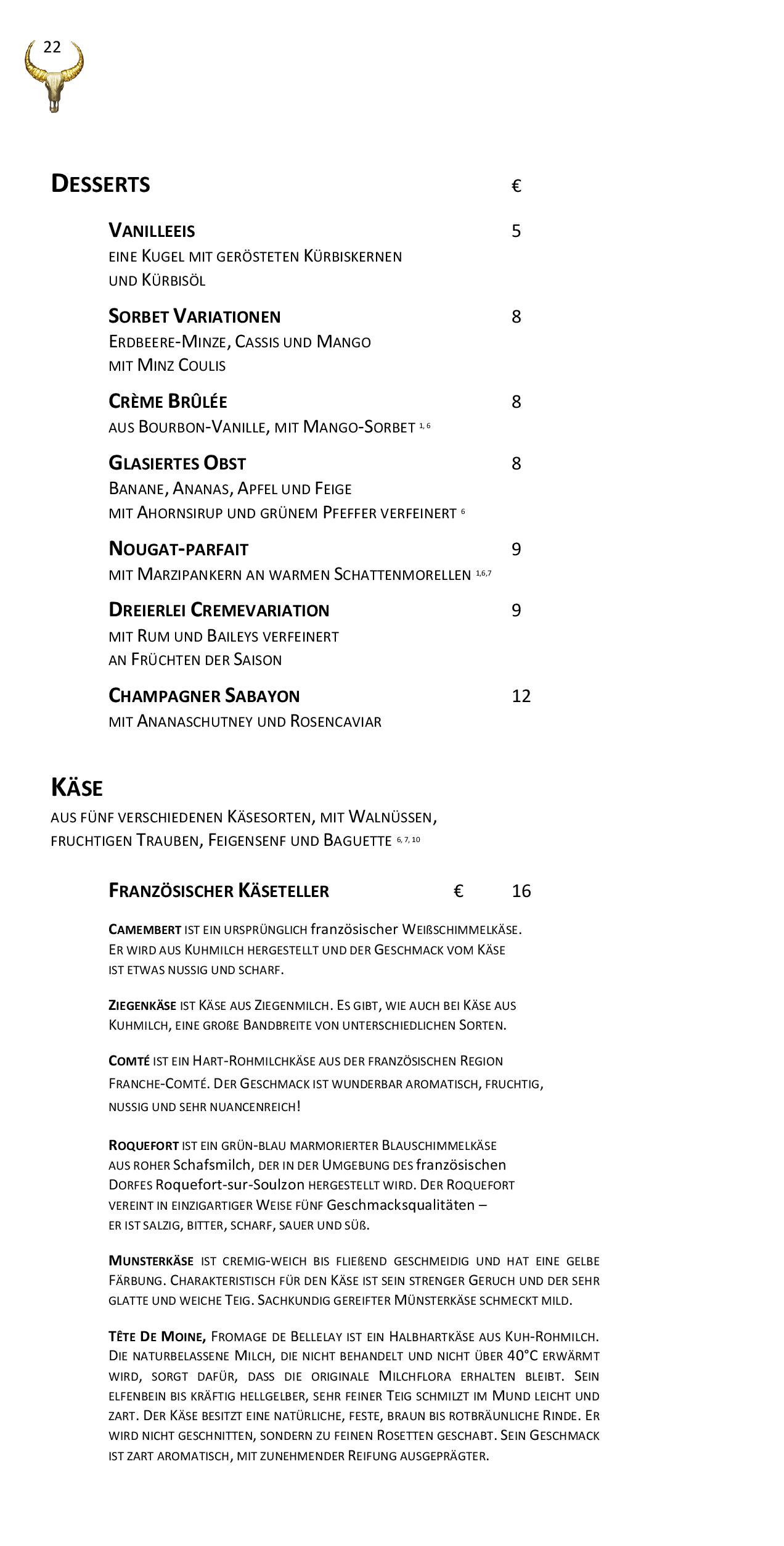 Speisekarte