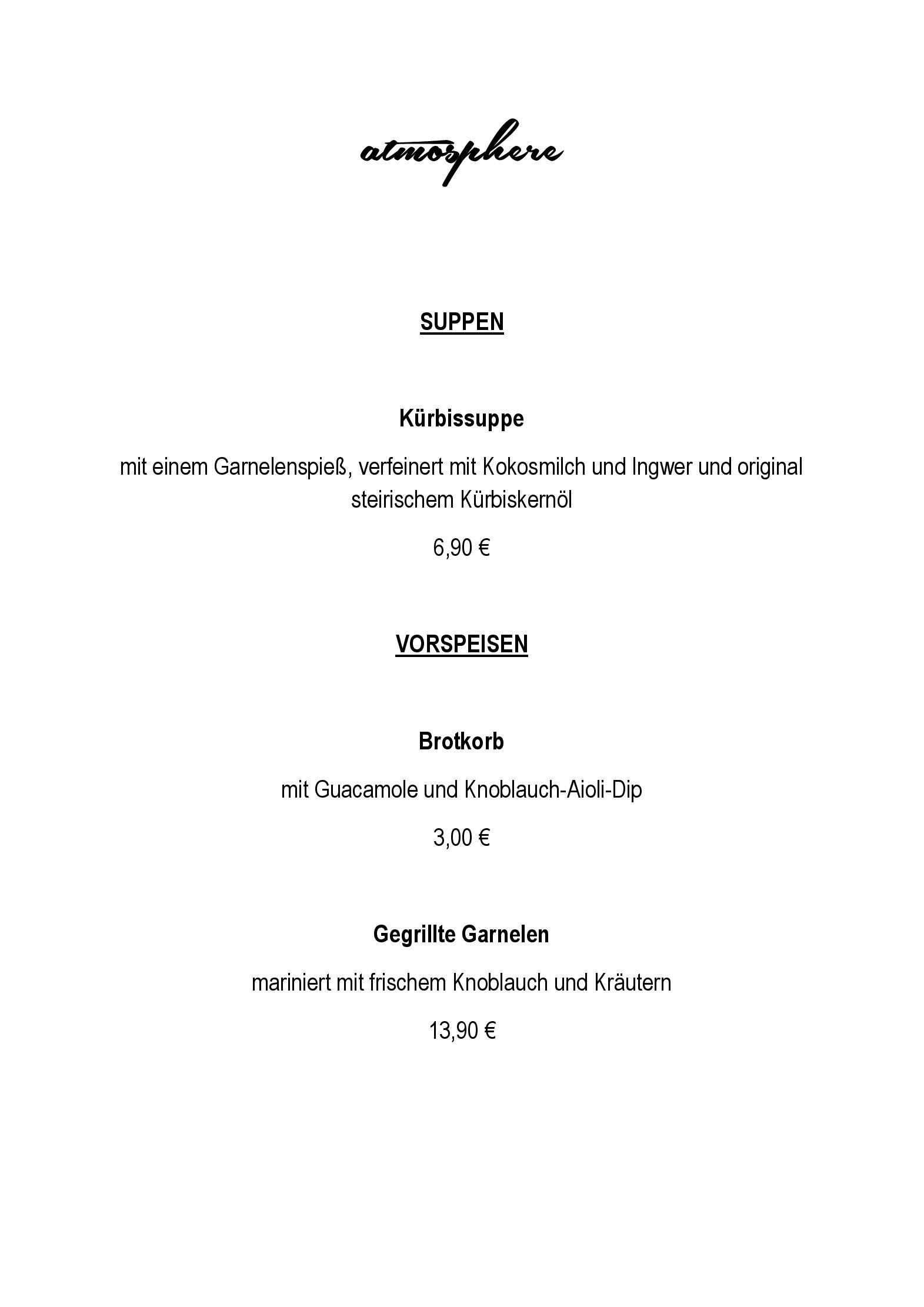 Speisekarte