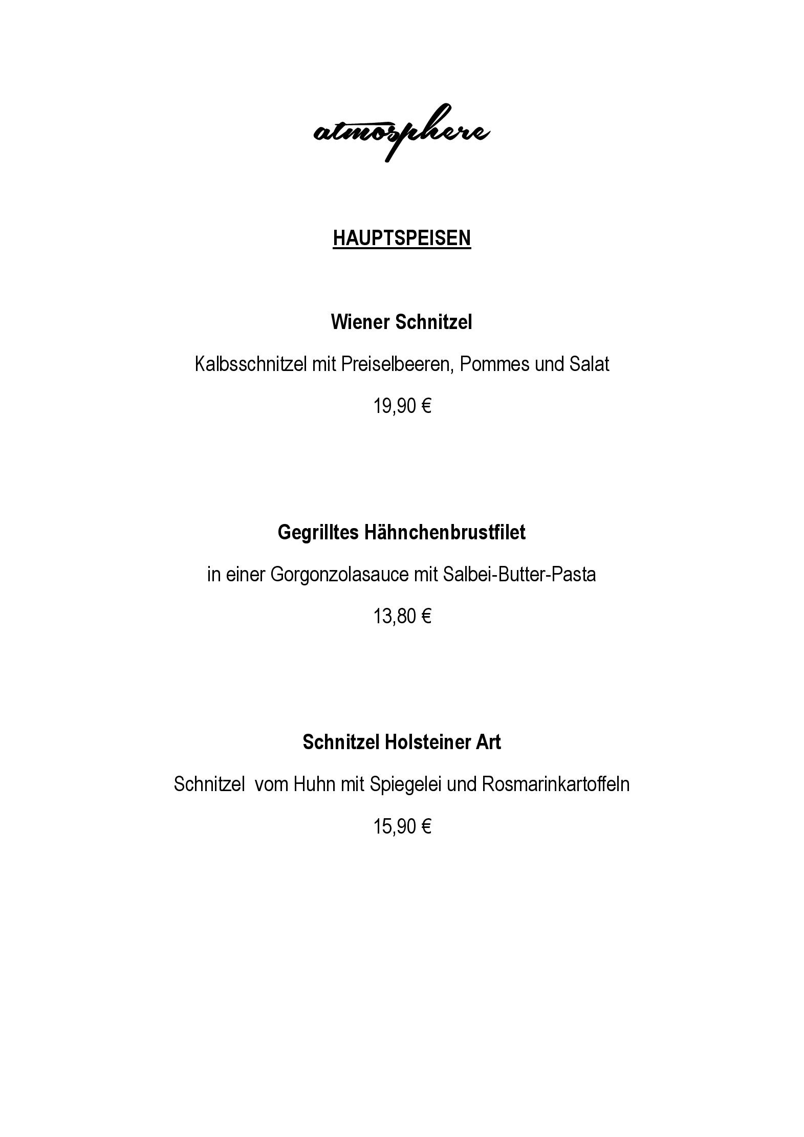Speisekarte