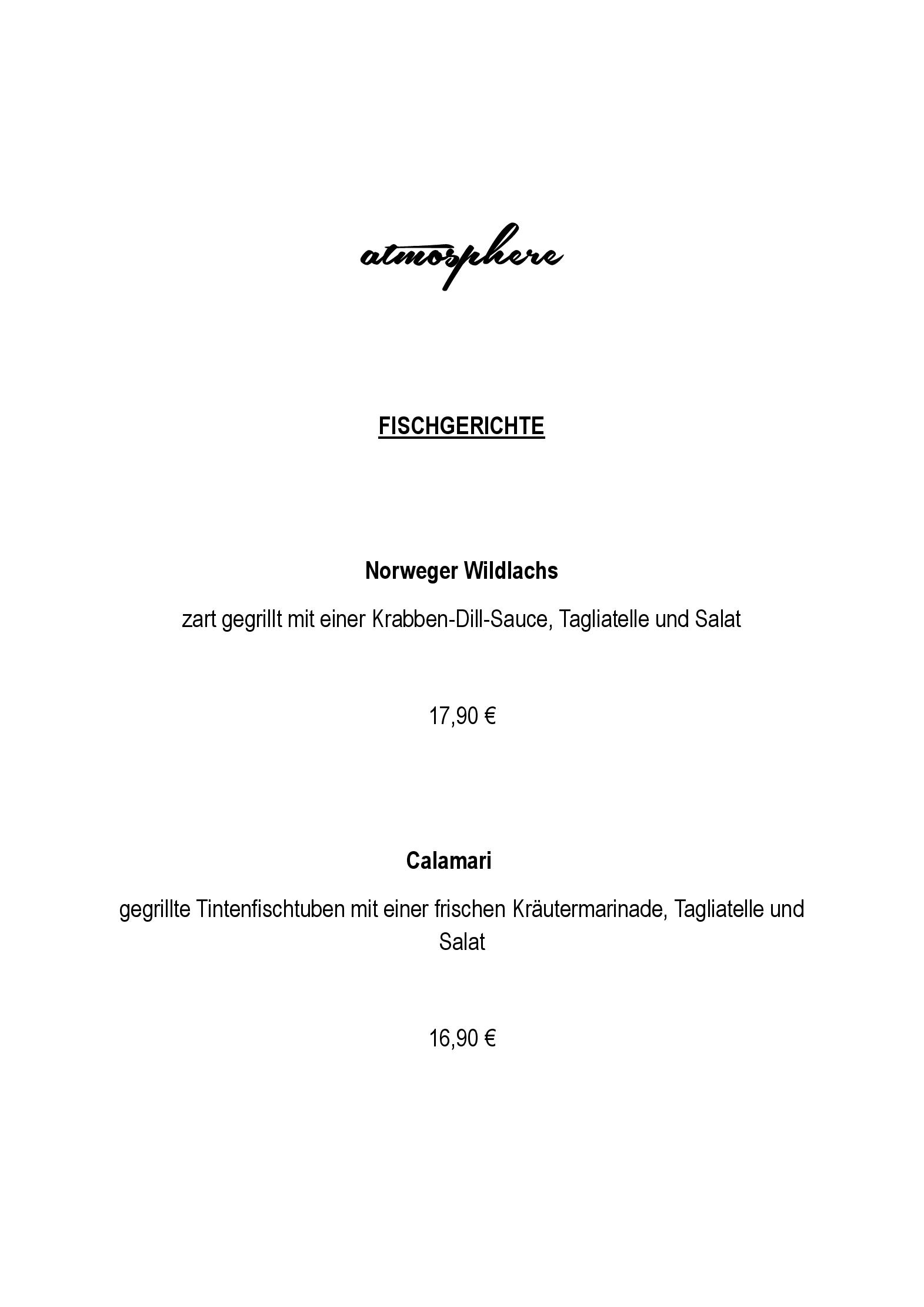 Speisekarte