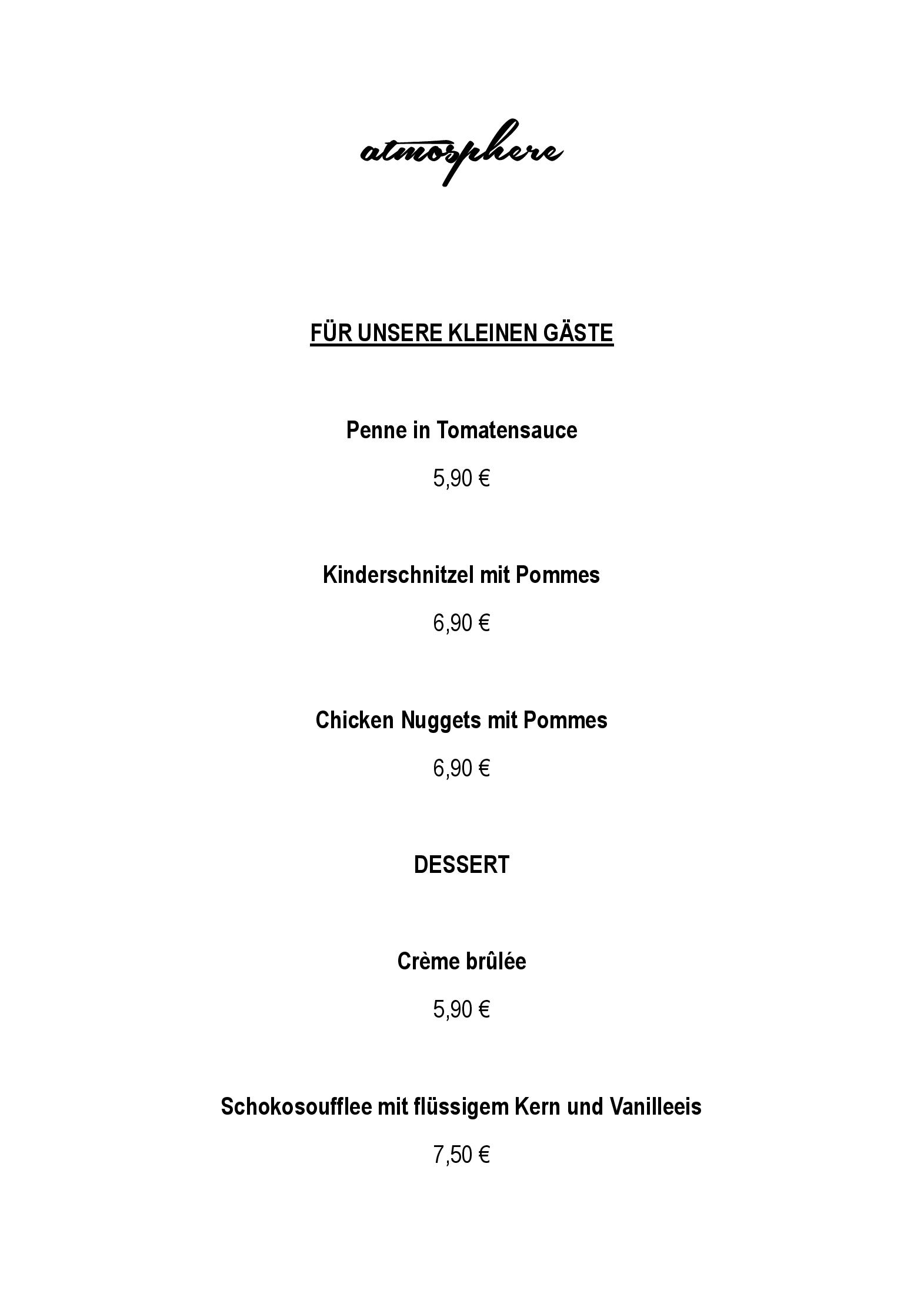Speisekarte