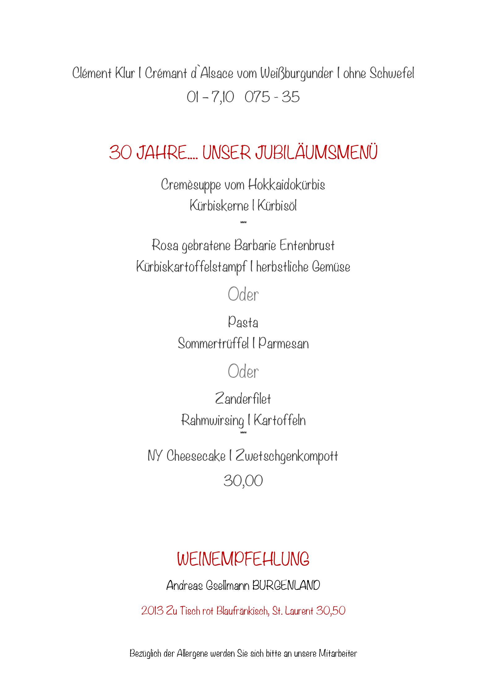 Speisekarte