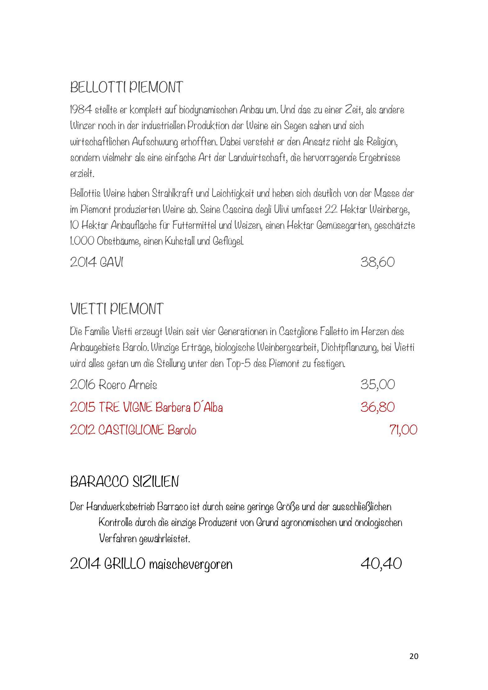 Speisekarte