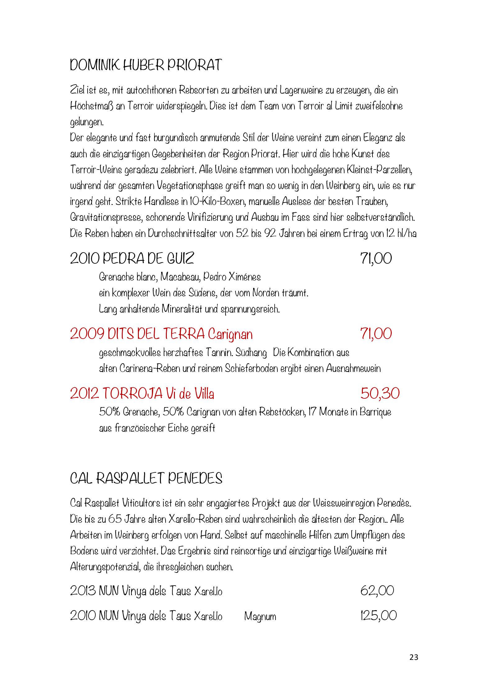 Speisekarte
