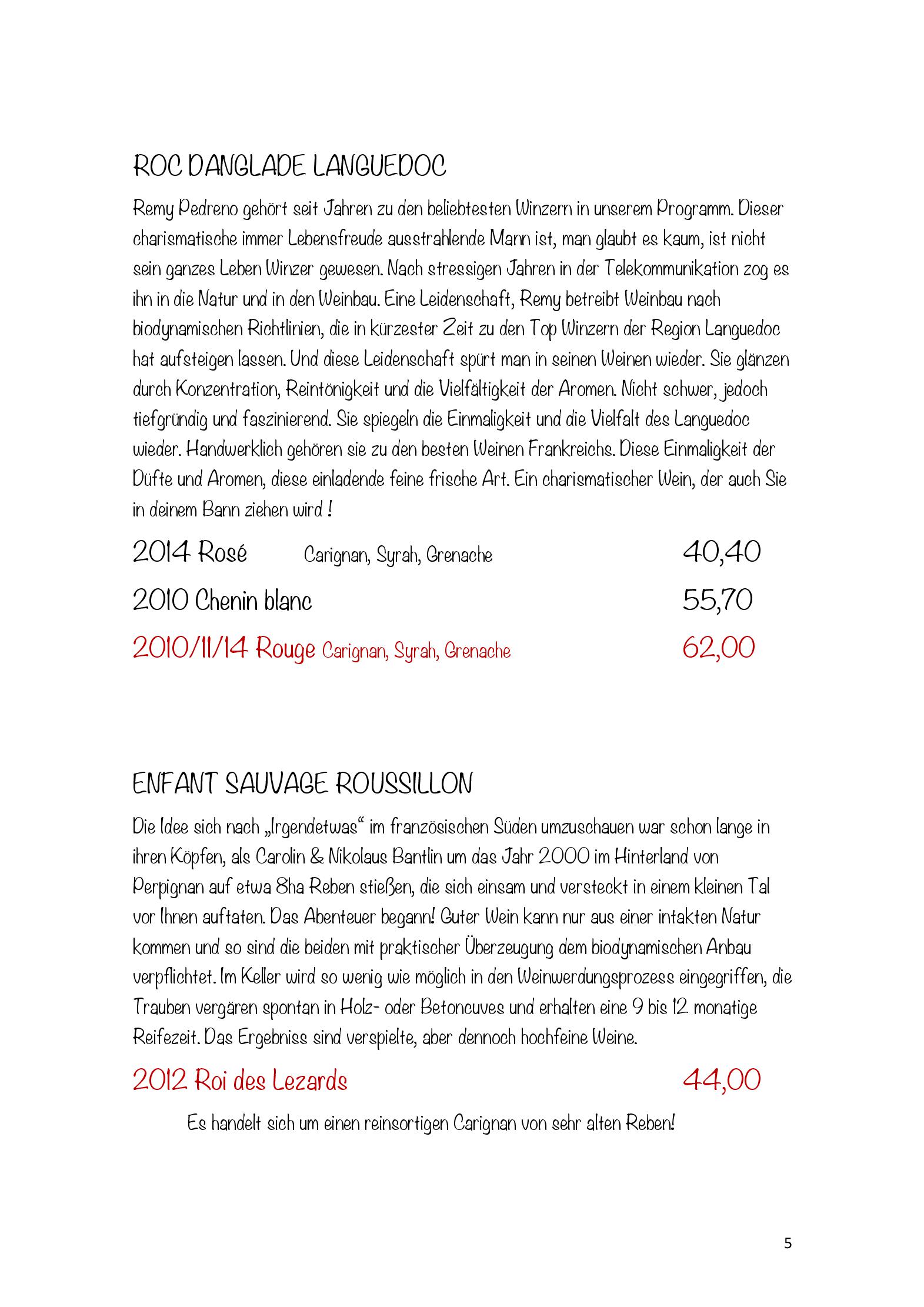 Speisekarte