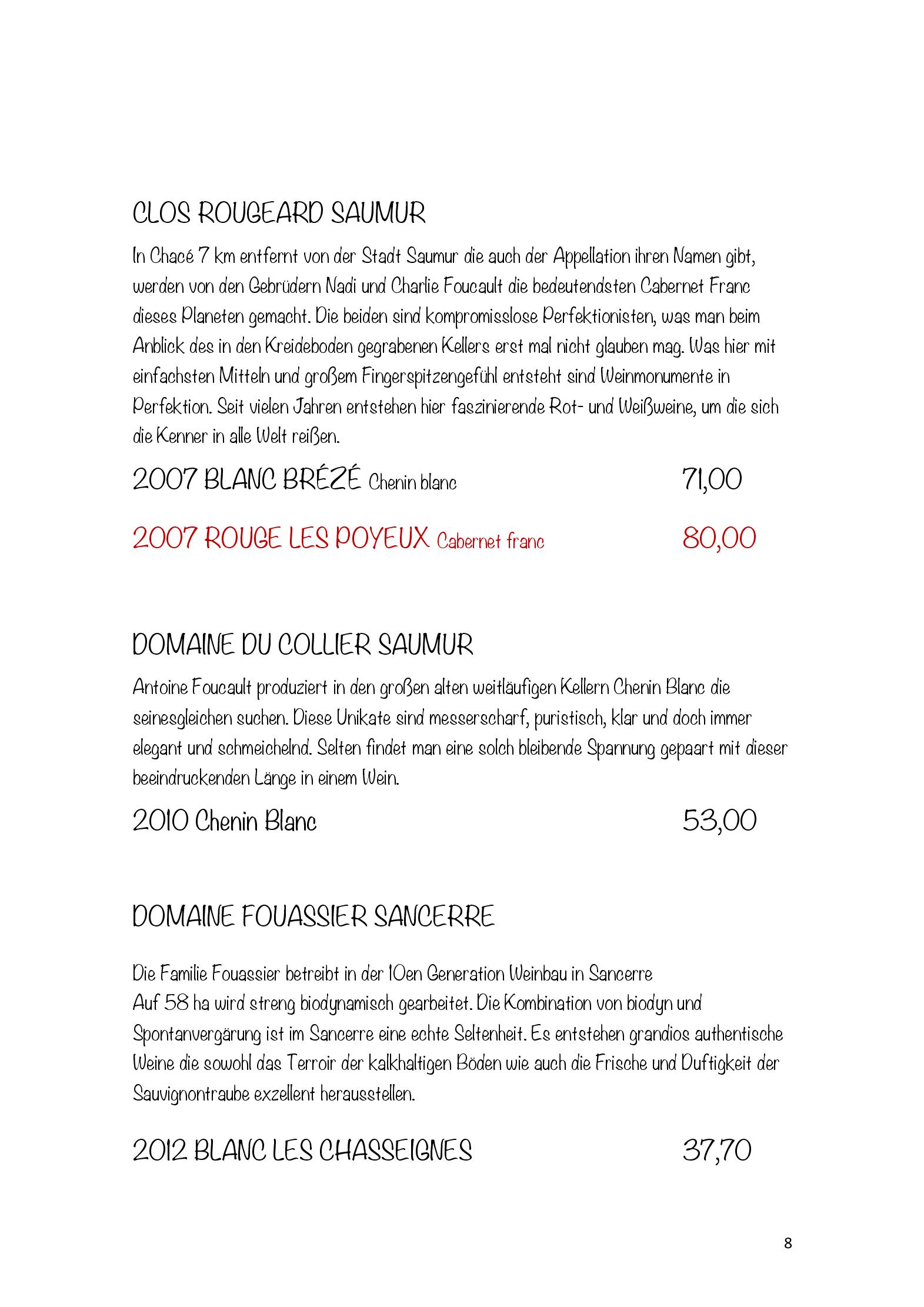 Speisekarte