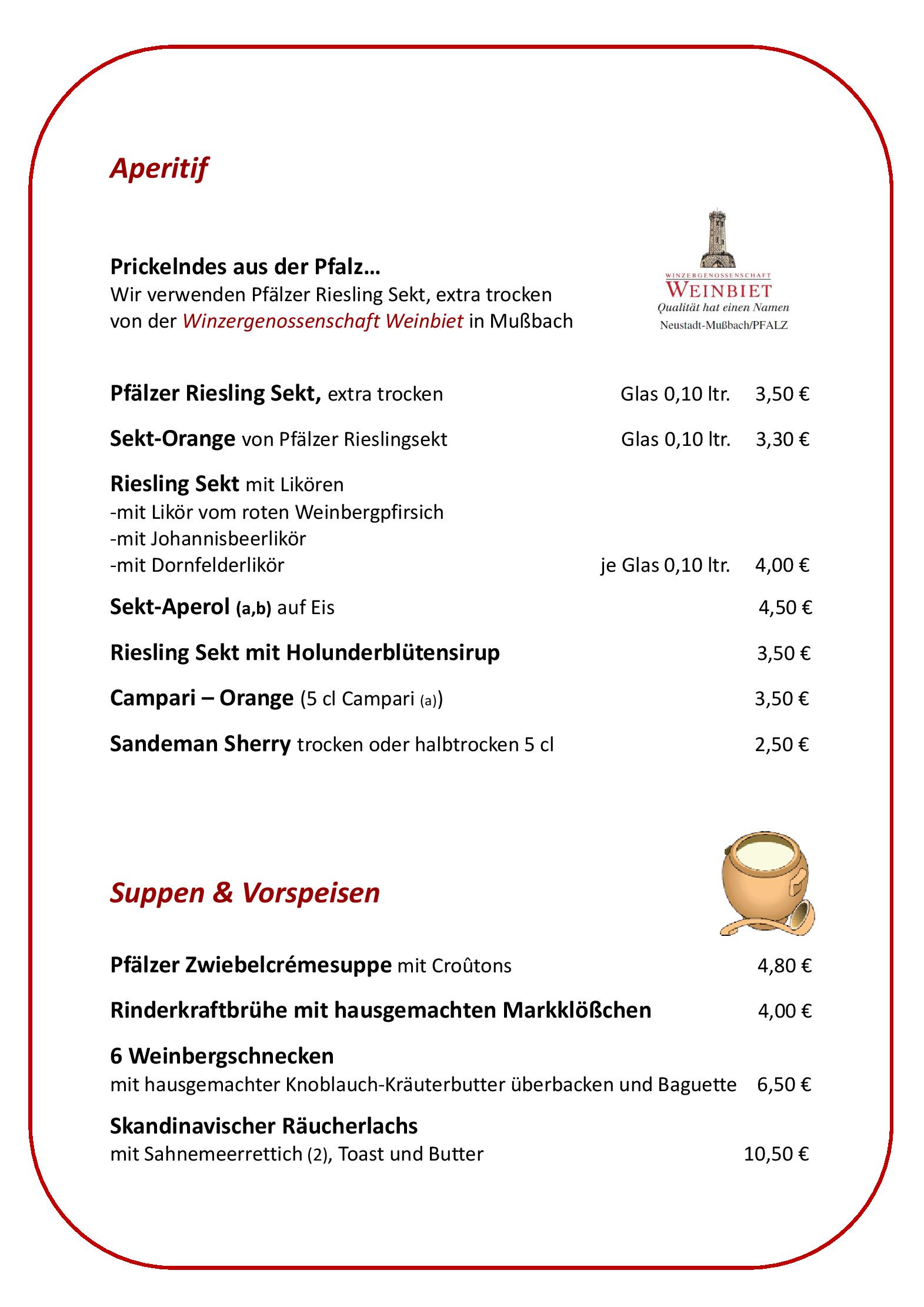 Speisekarte