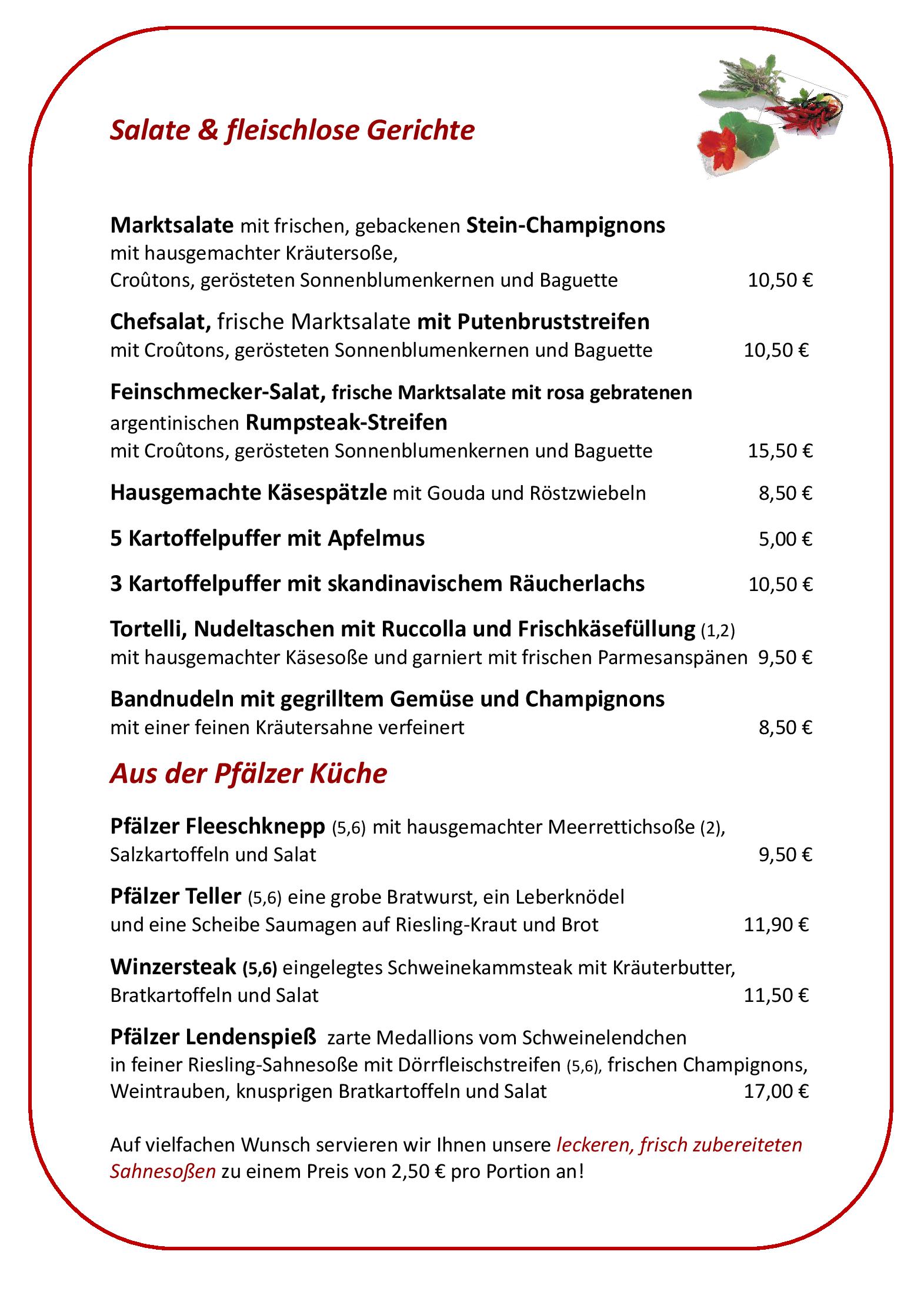Speisekarte