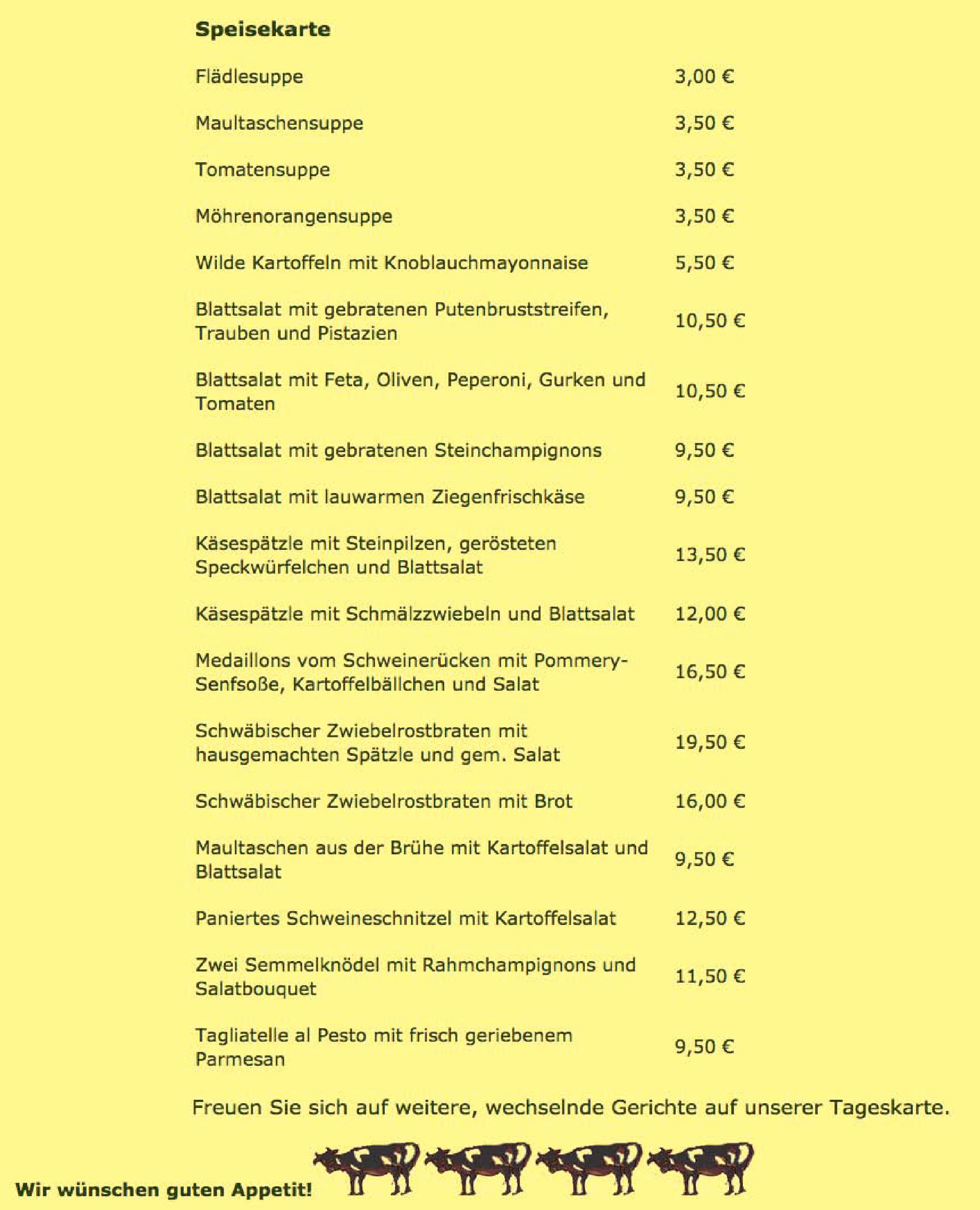 Speisekarte