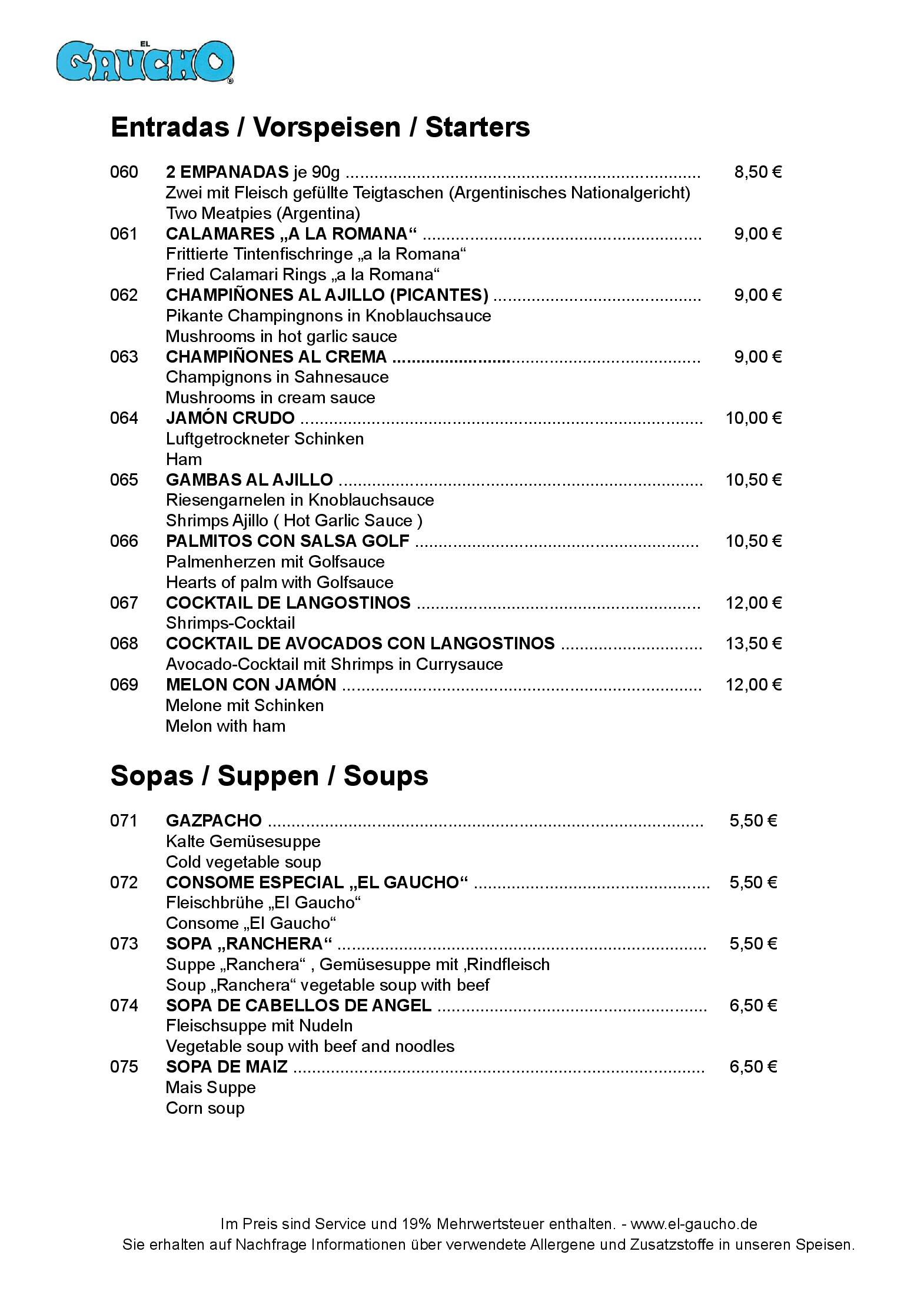 Speisekarte