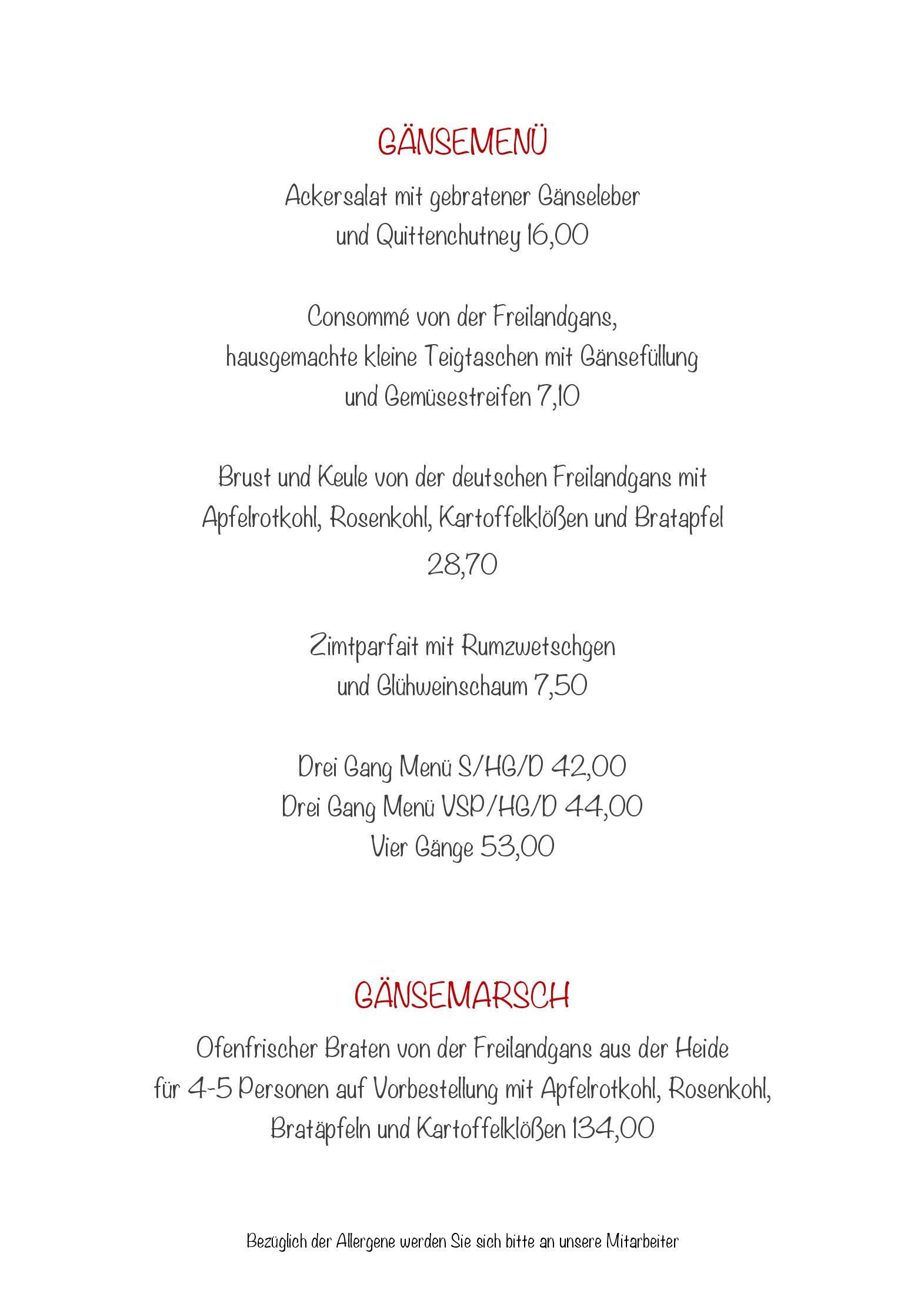 Speisekarte