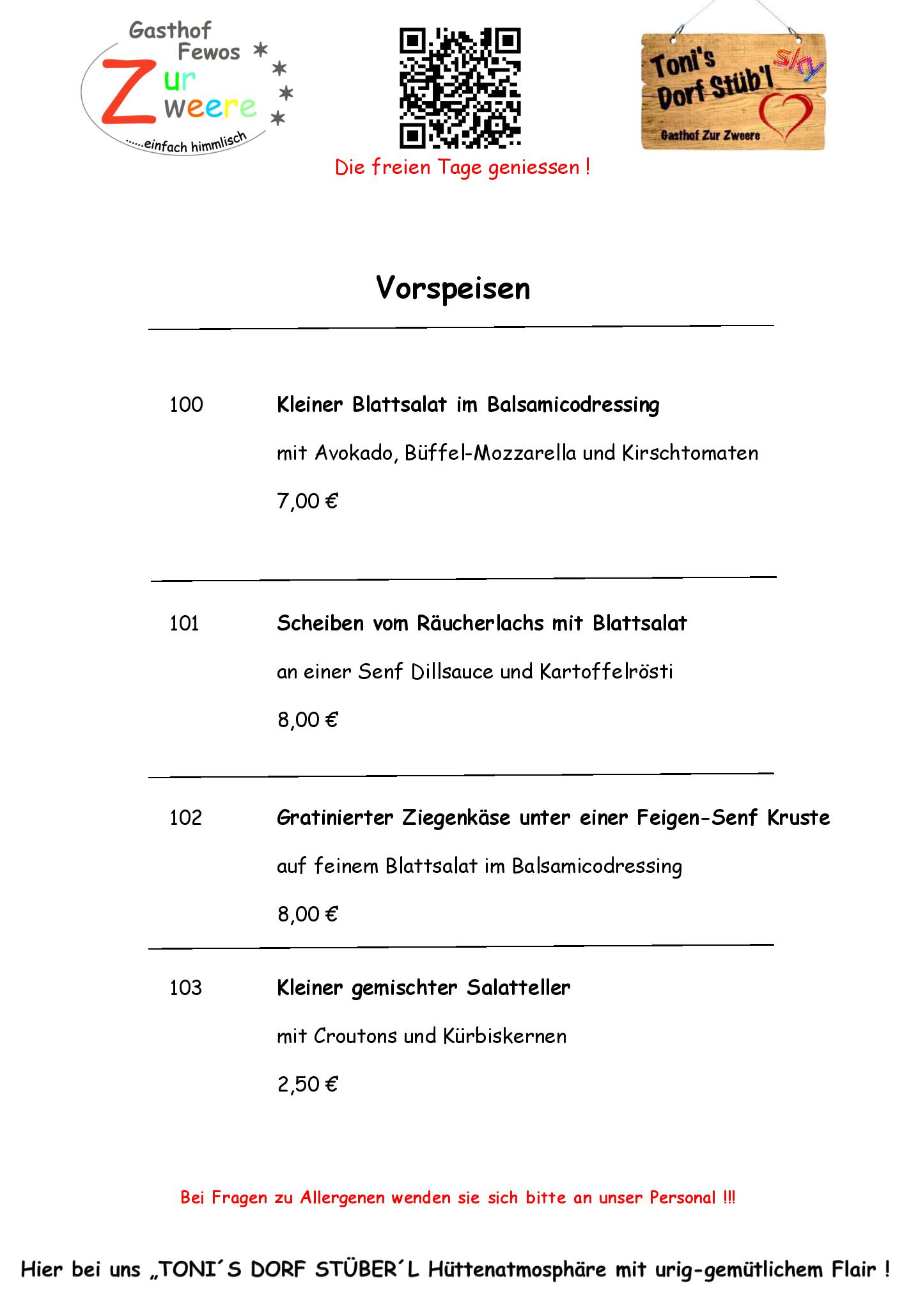 Speisekarte