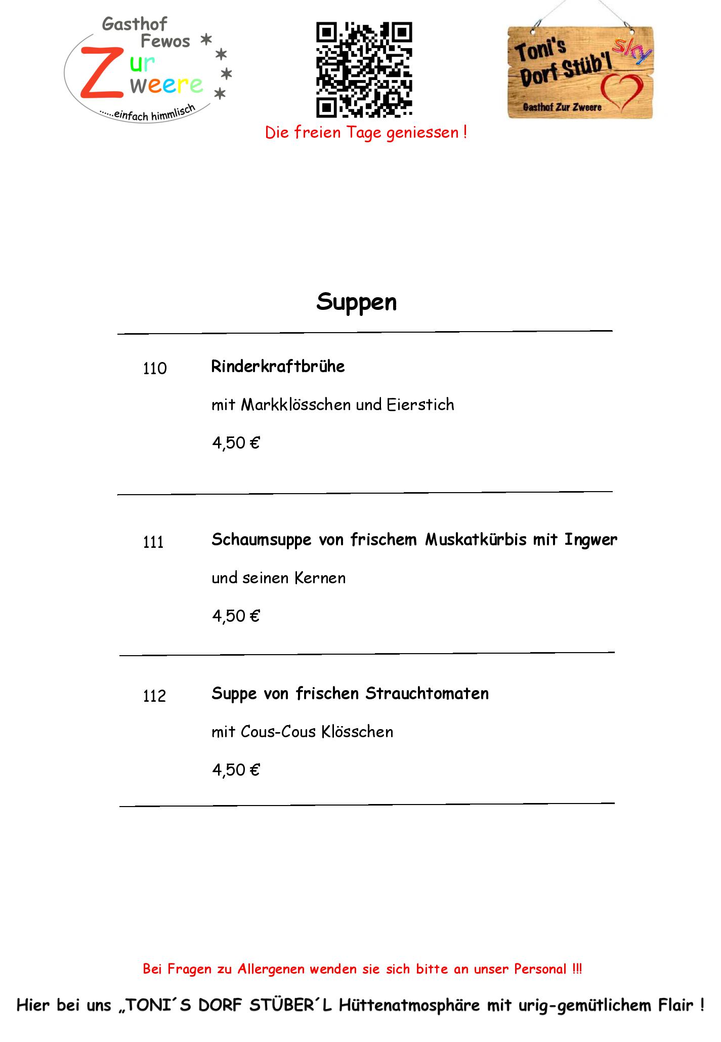 Speisekarte