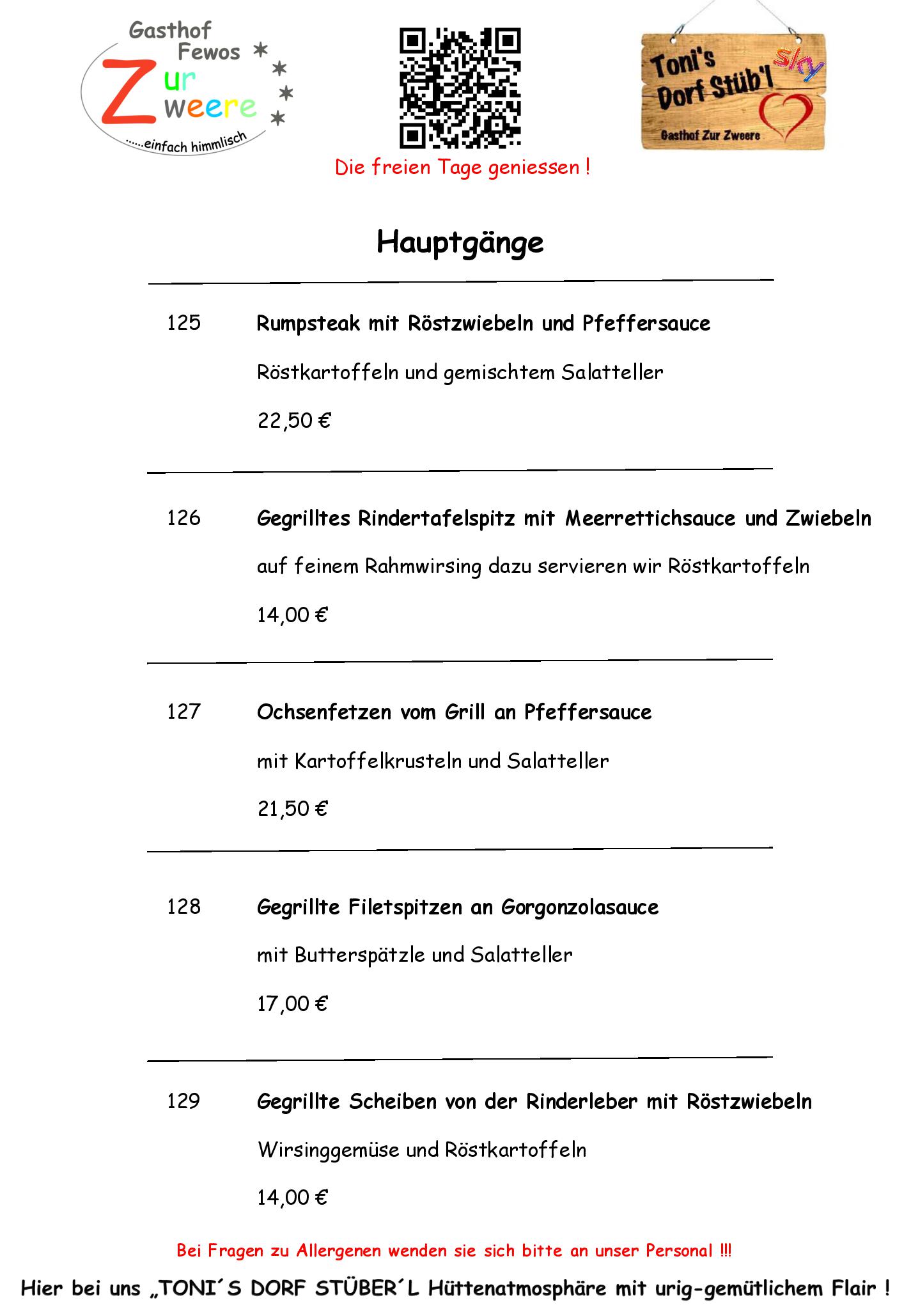 Speisekarte