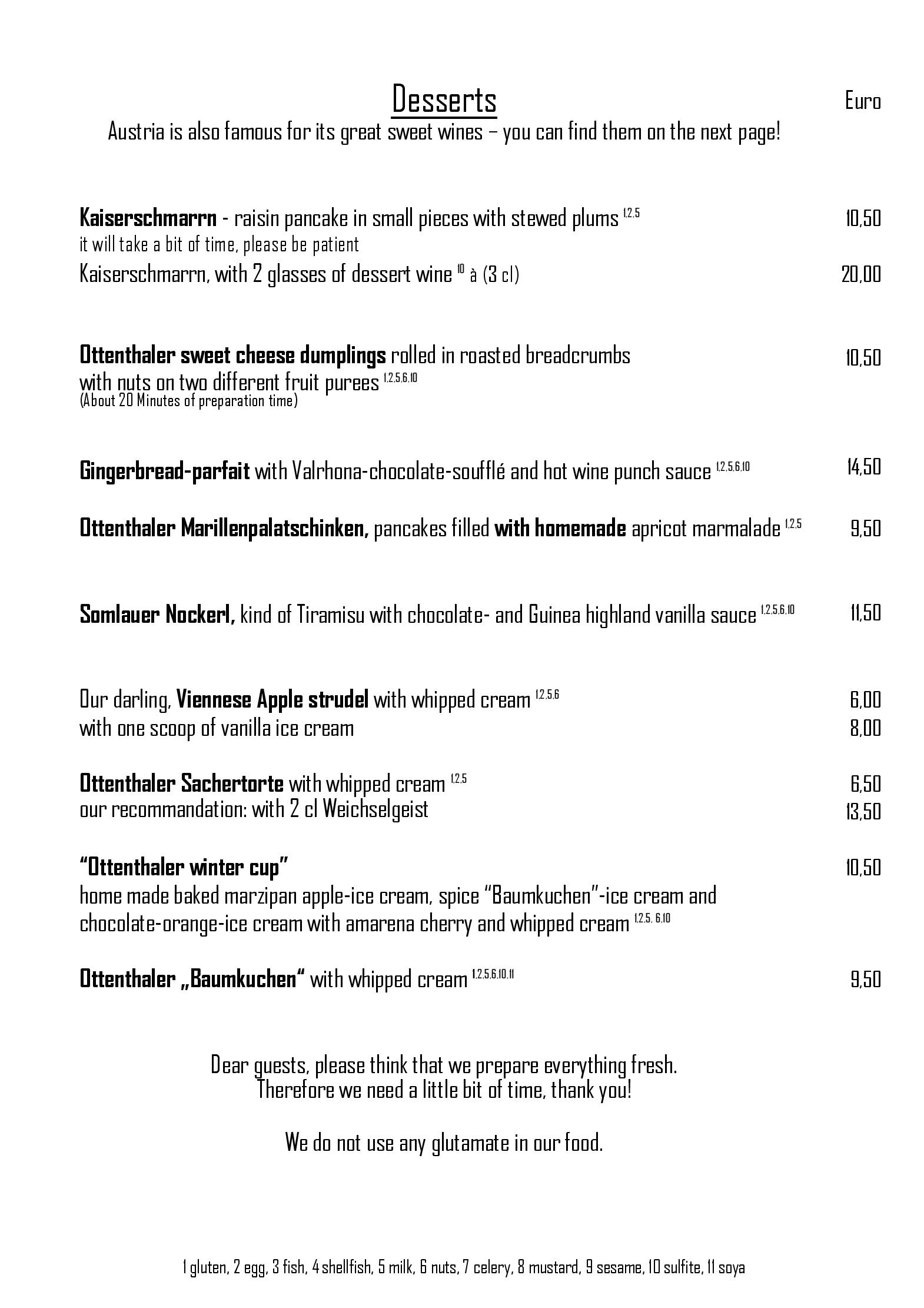 Speisekarte