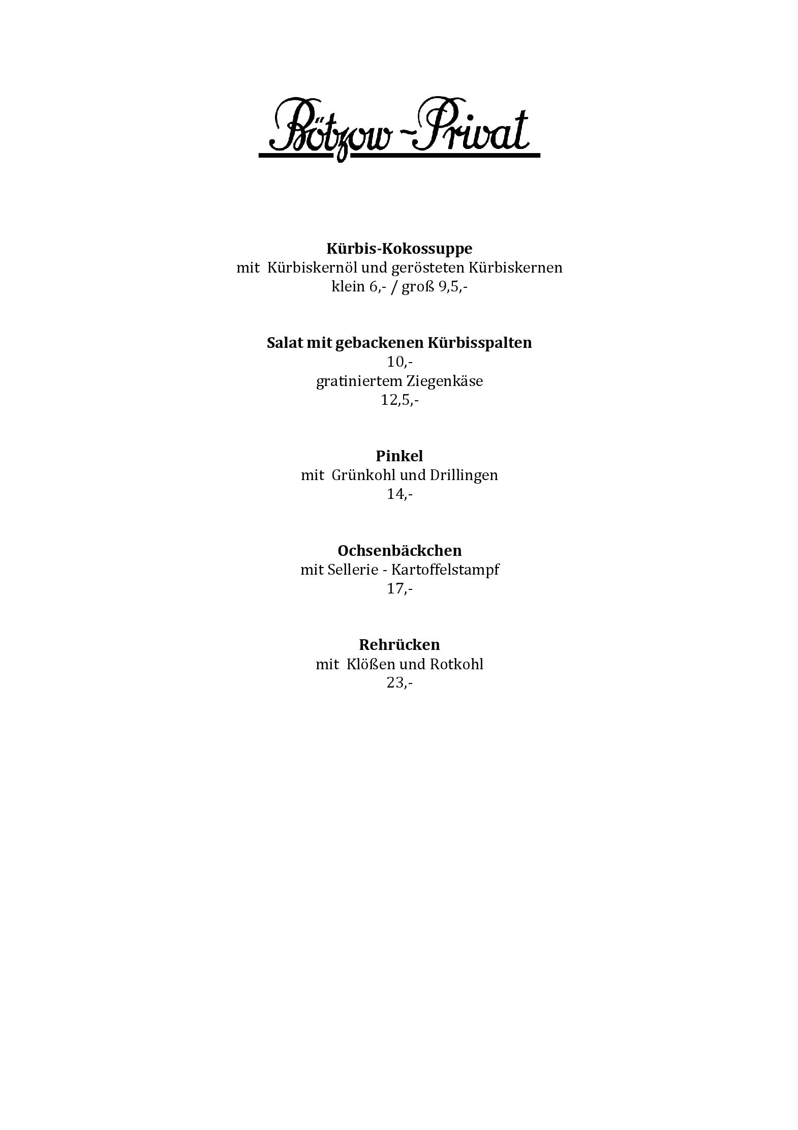 Speisekarte