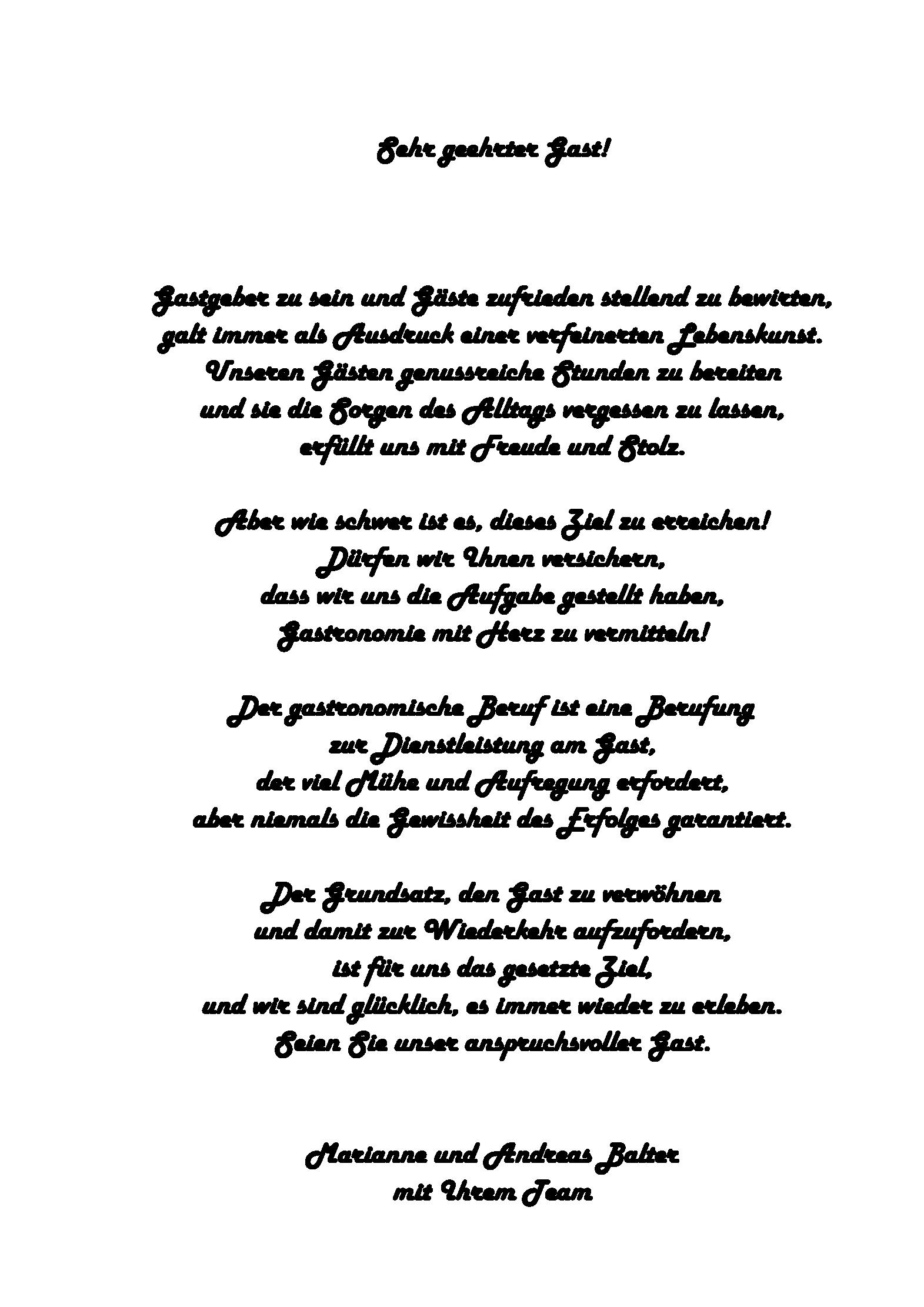 Speisekarte